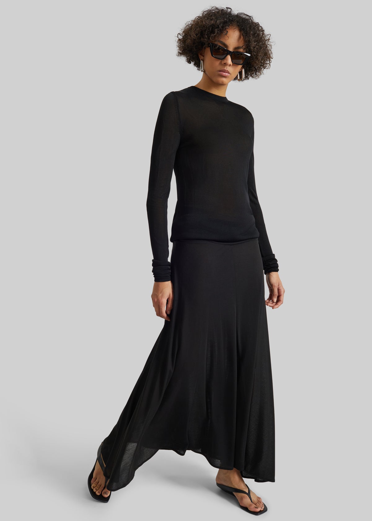 St. Agni Fluid Jersey Skirt - Black - 3