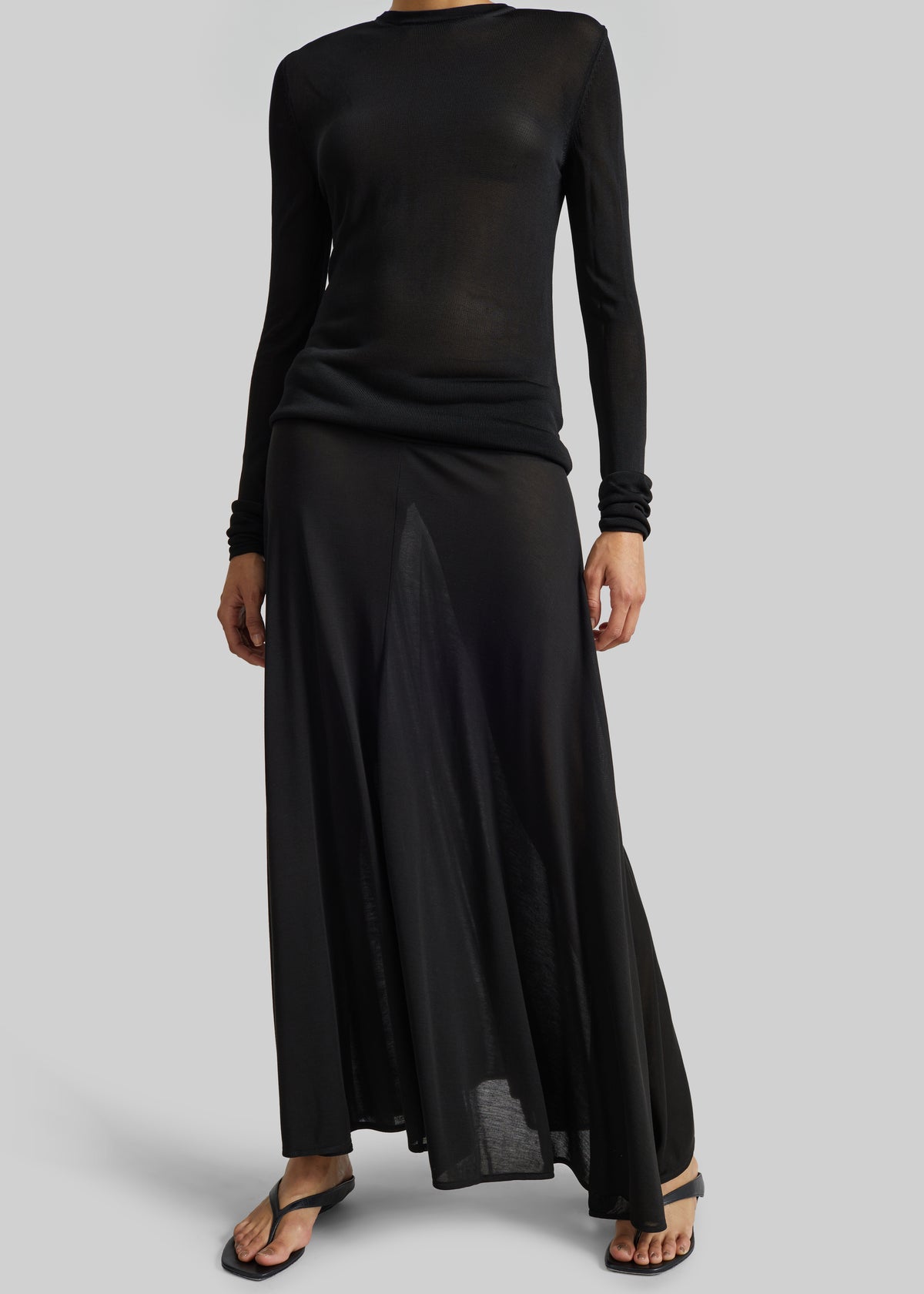 St. Agni Fluid Jersey Skirt - Black - 4