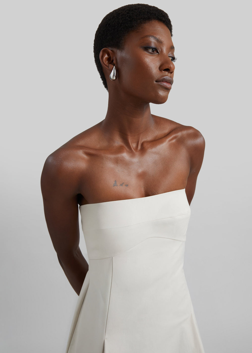 St. Agni Canvas Pleat Cocoon Dress - Shell - 1