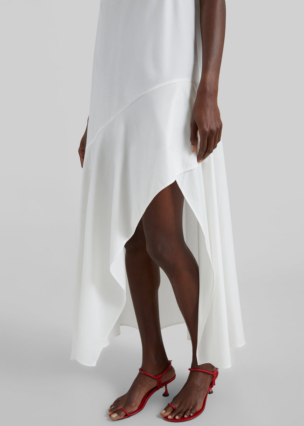 St. Agni Oxford Strapless Asymm Dress - White - 1