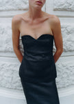 St. Agni Woven Leather Strapless Bodice - Black