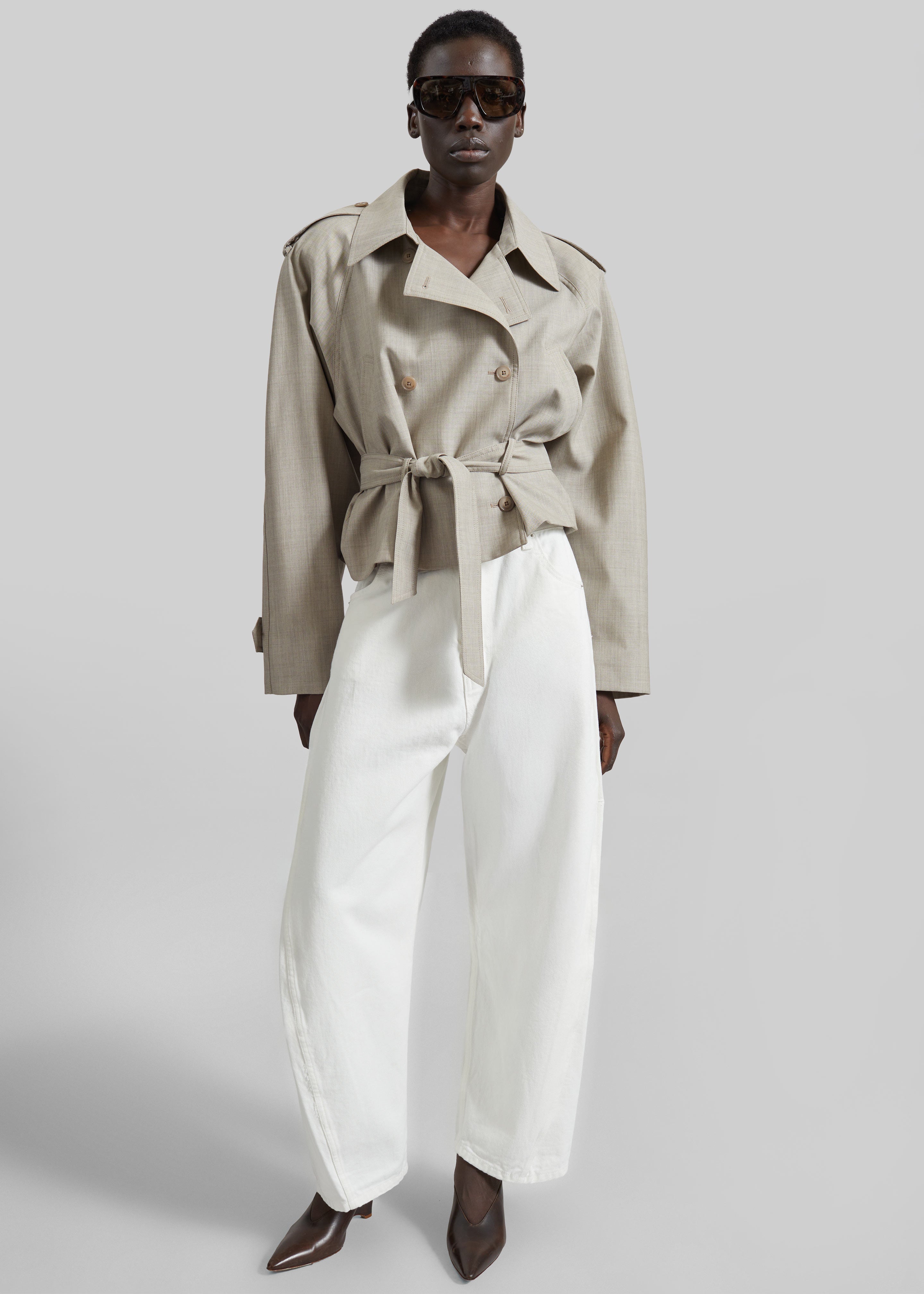 Stan Cropped Trench - Beige Melange - 6
