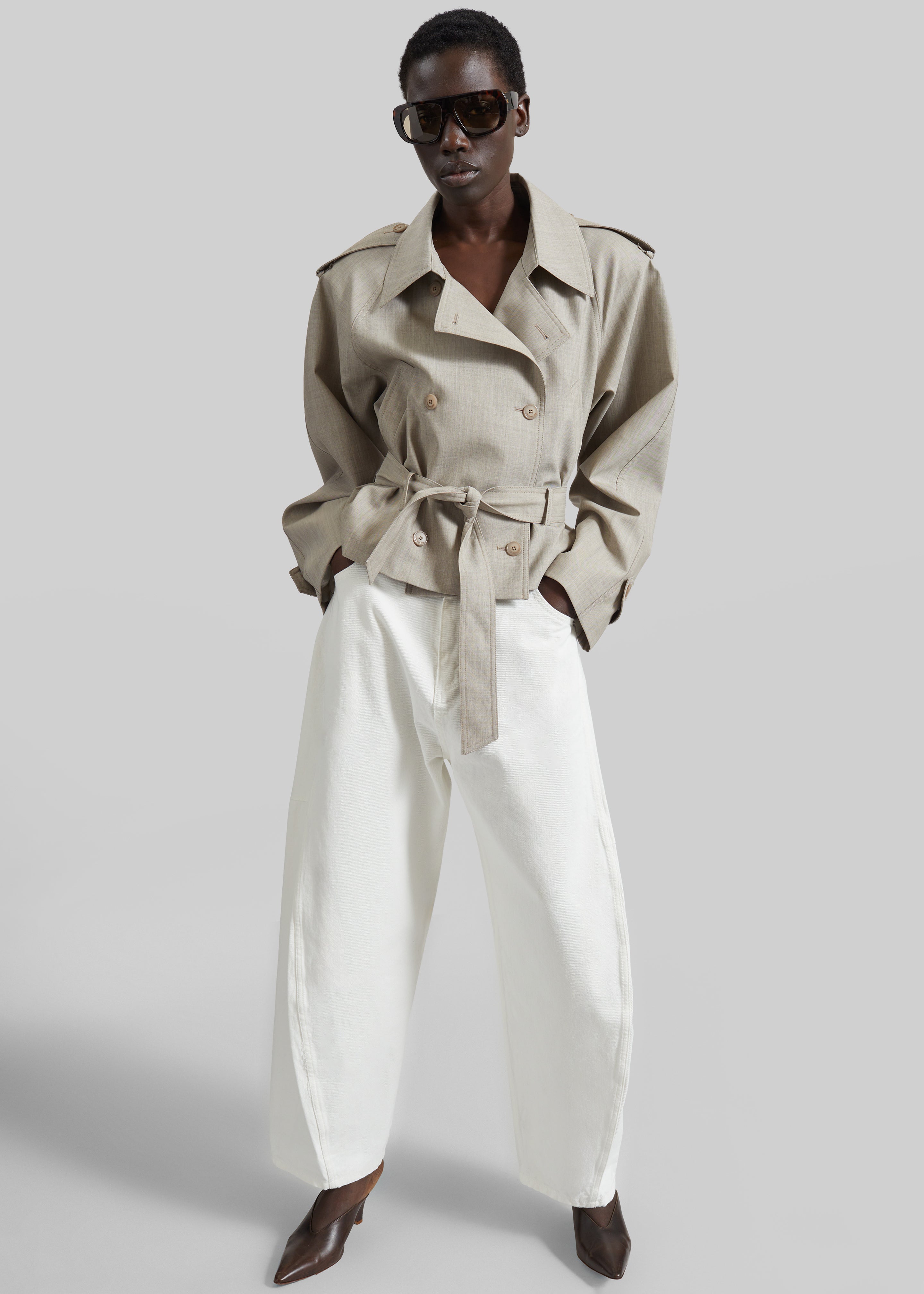 Stan Cropped Trench - Beige Melange - 1