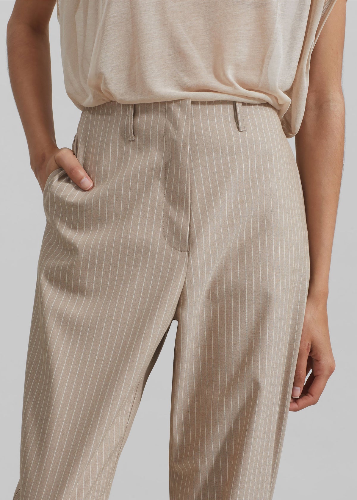 Stasia Pants - Beige Stripe - 2