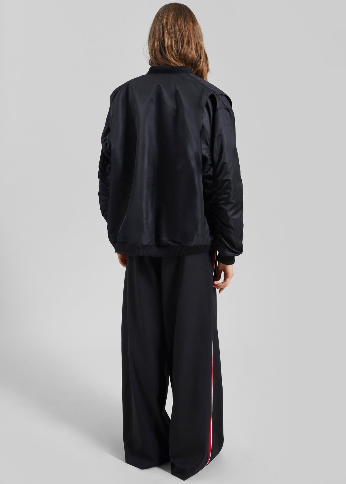 Stellan Faux Shearling Oversized Bomber Jacket - Black - 7