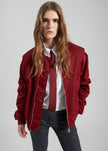Stellan Faux Shearling Oversized Bomber Jacket - Red