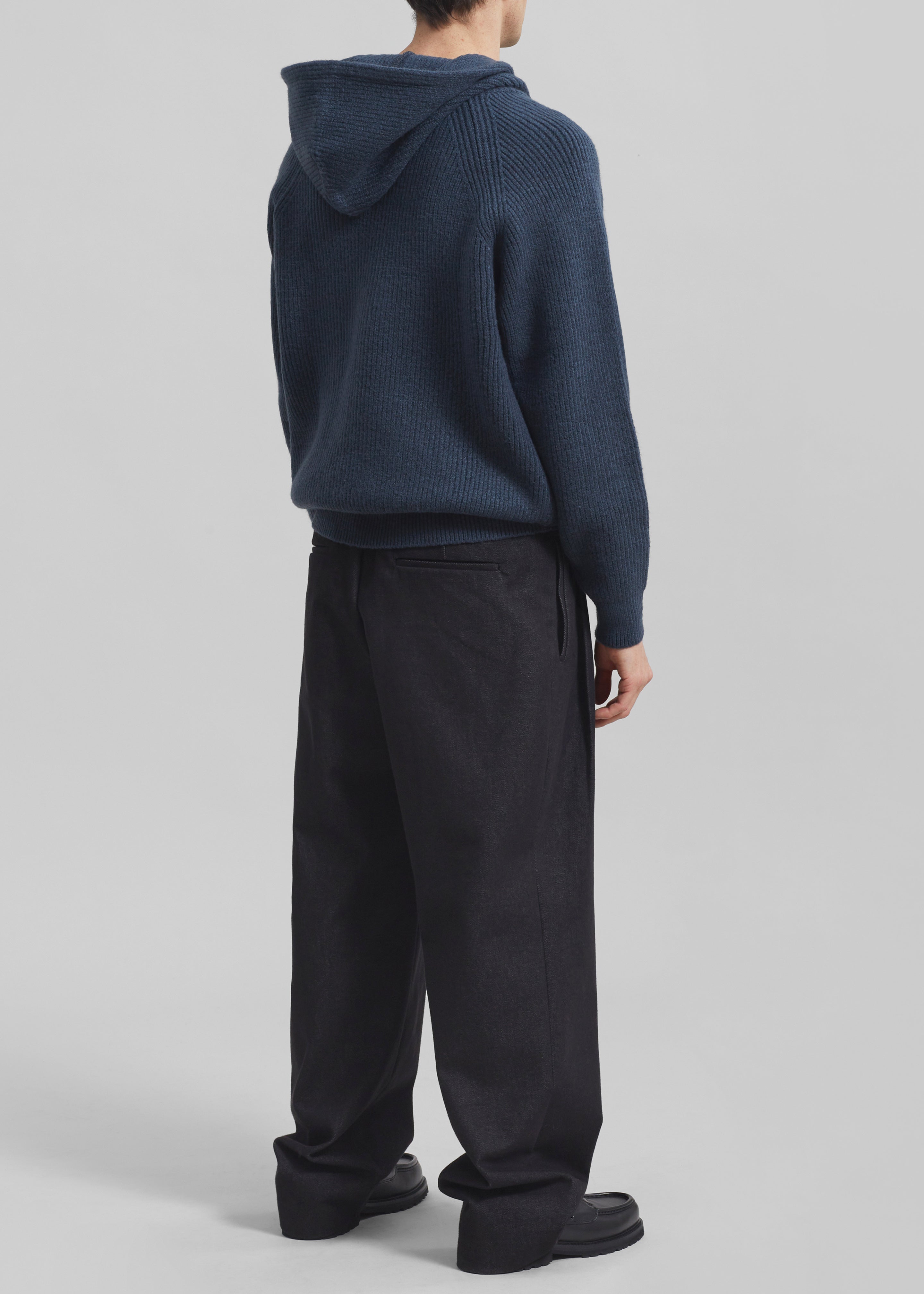 Stephen Pleated Denim Trousers - Black - 7