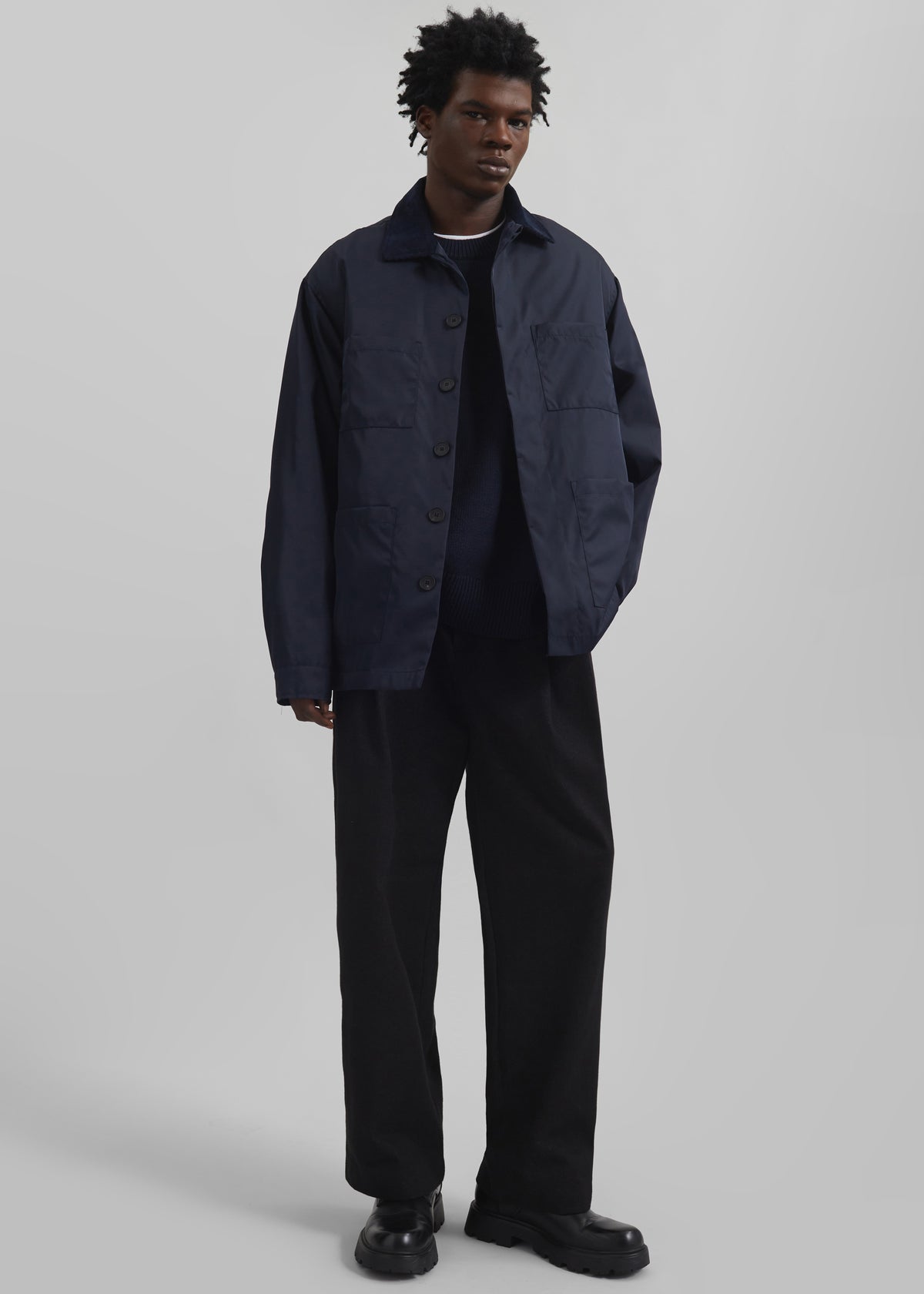 Stephen Pleated Denim Trousers - Black - 6