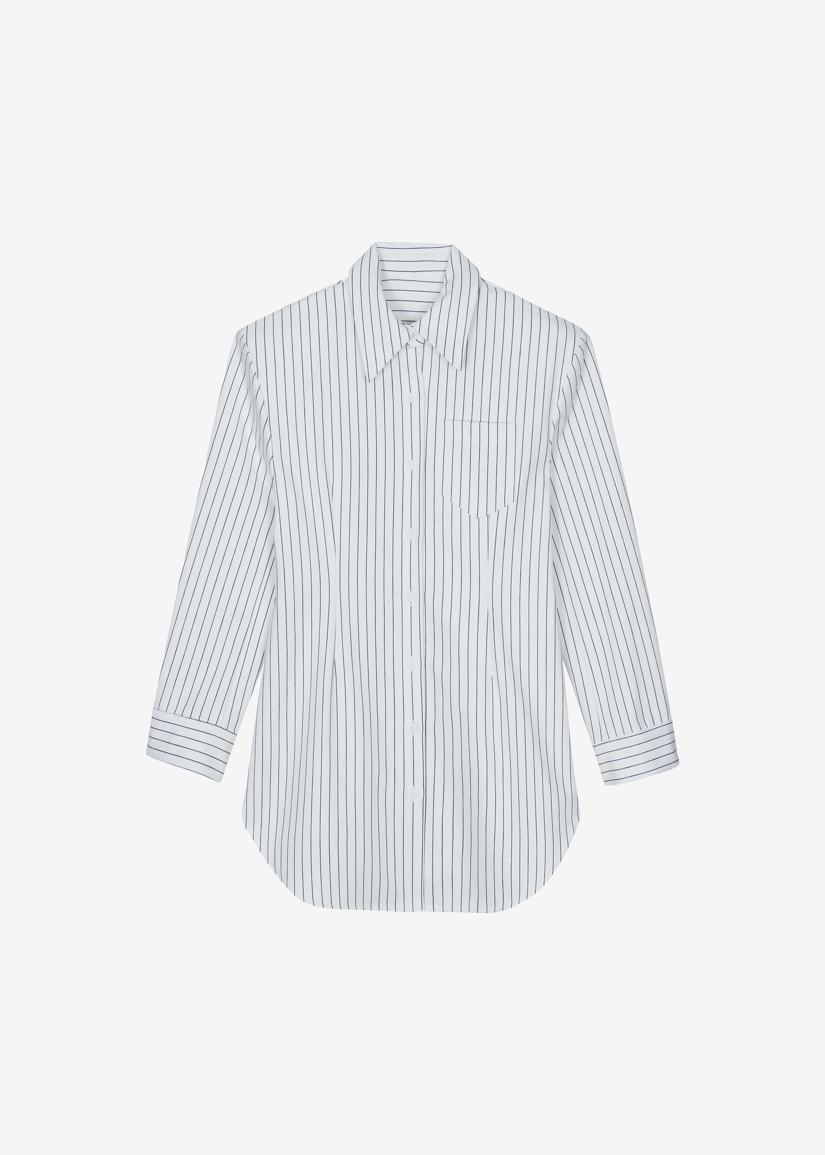 Sterford Pocket Shirt - White/Black Stripe - 10