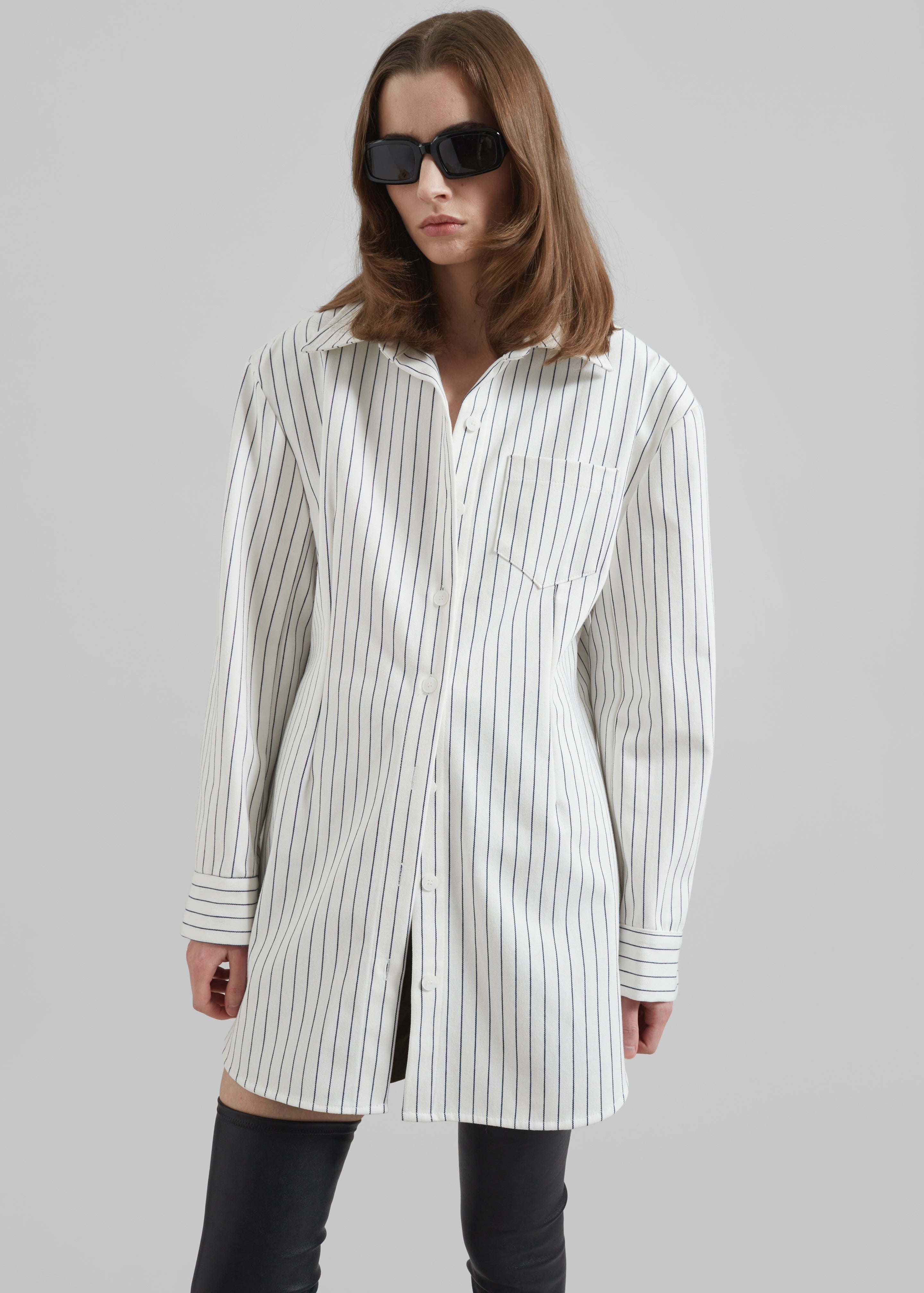 Sterford Pocket Shirt - White/Black Stripe - 4