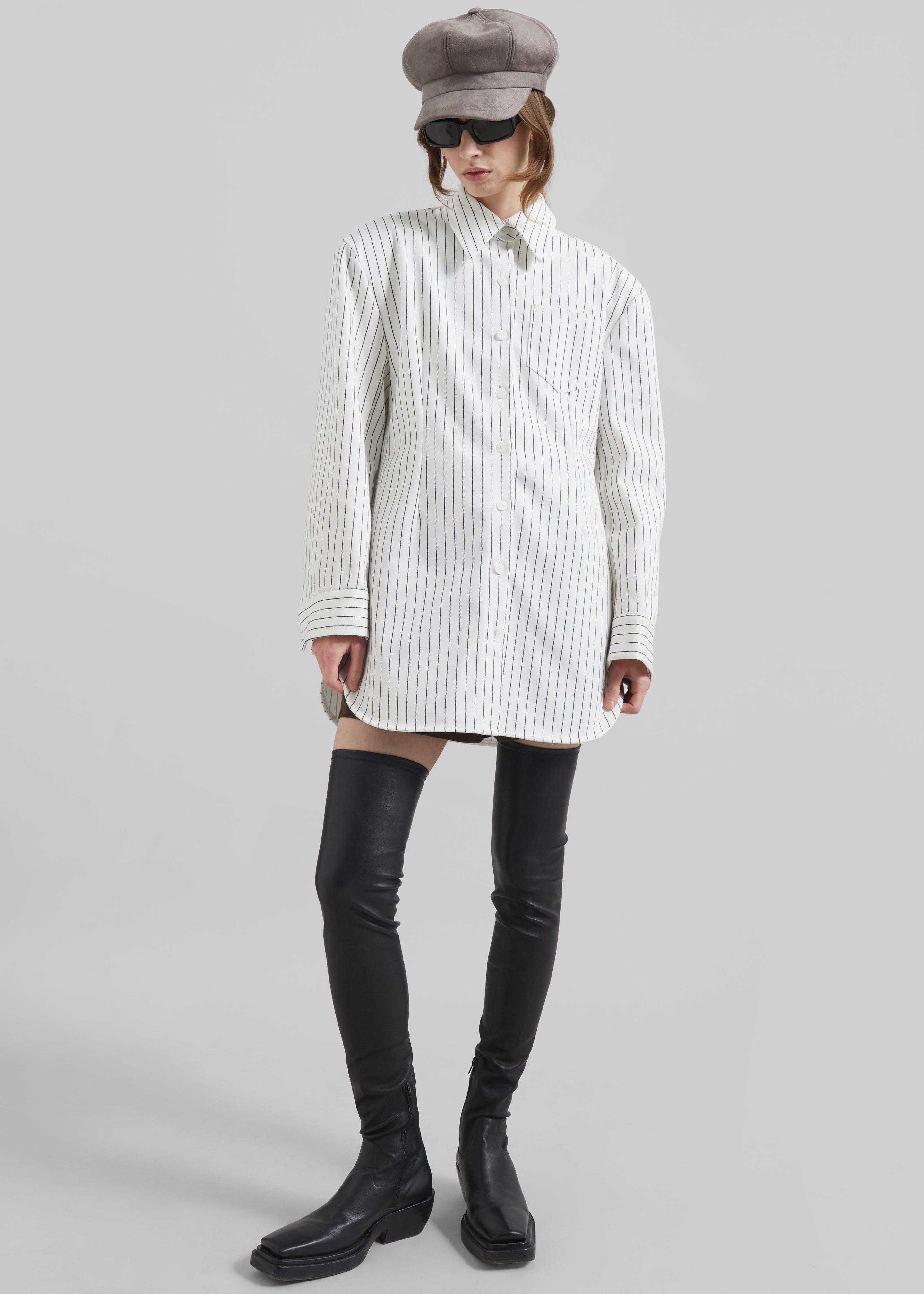 Sterford Pocket Shirt - White/Black Stripe - 5