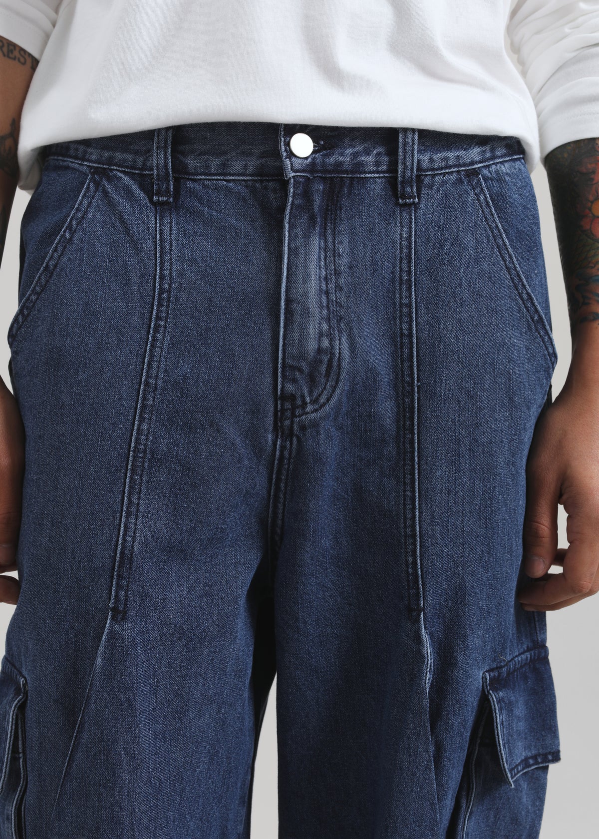 Stobra Cargo Jeans - Medium Wash - 3