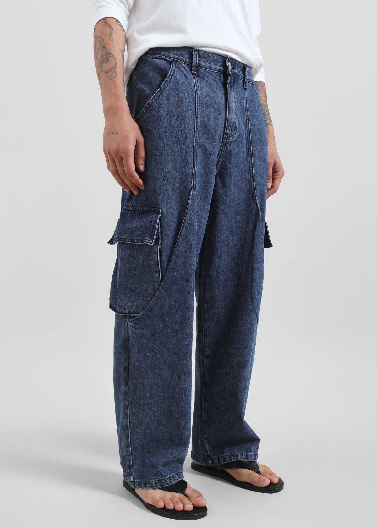 Stobra Cargo Jeans - Medium Wash - 4