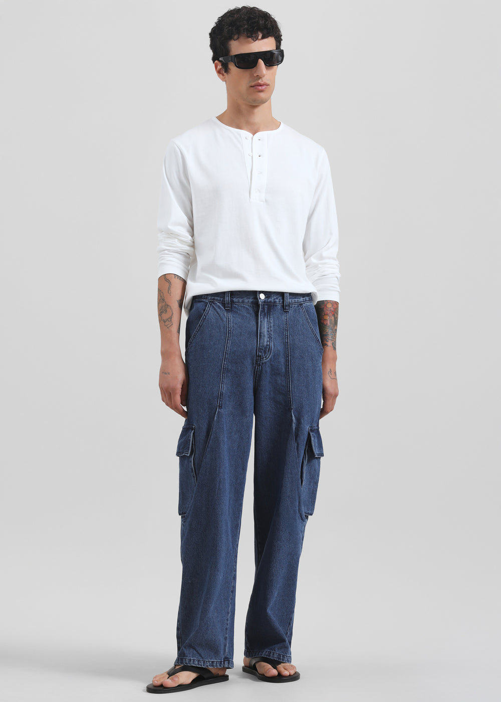 Stobra Cargo Jeans - Medium Wash