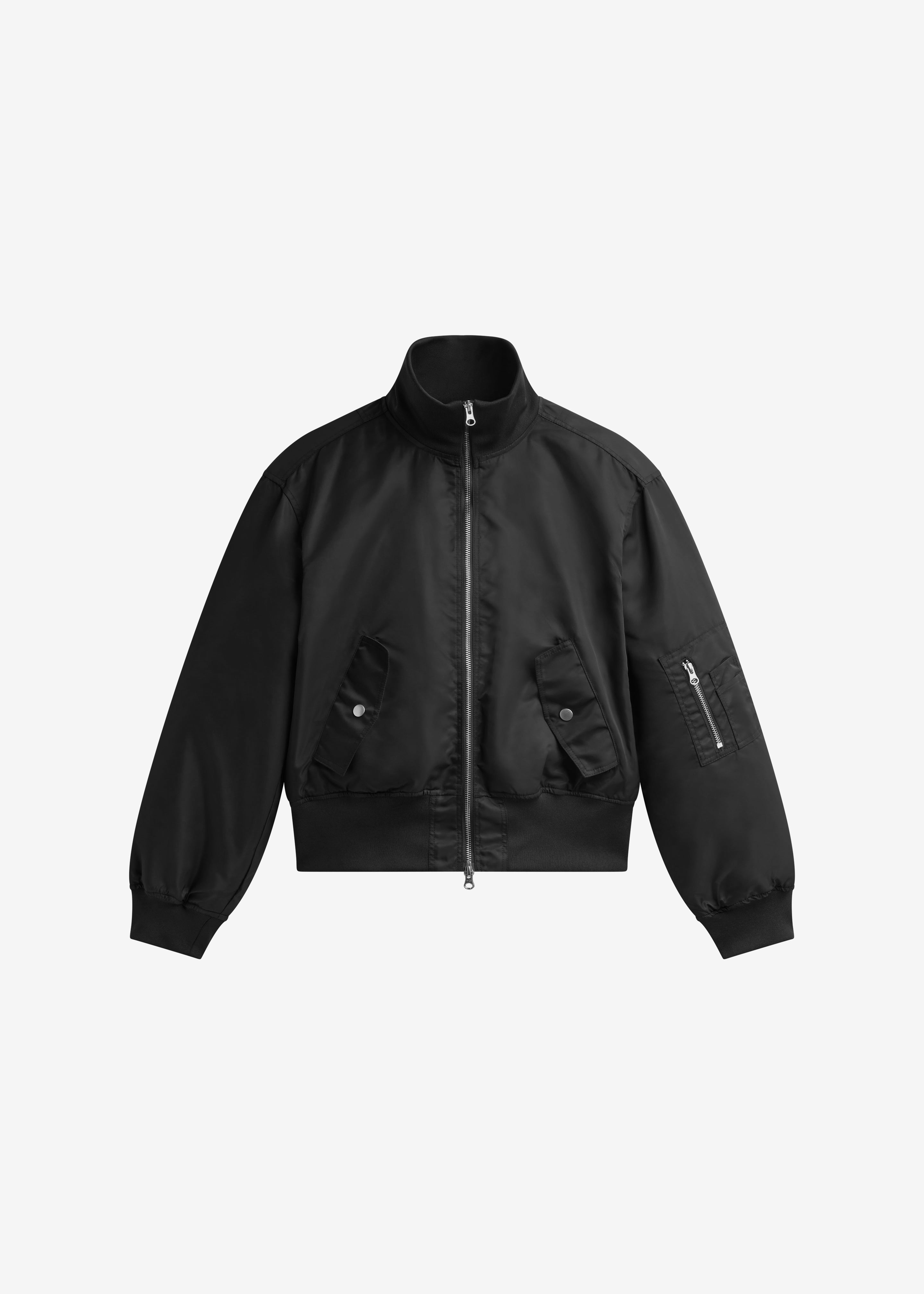 Storm Cropped Bomber Jacket - Black - 9