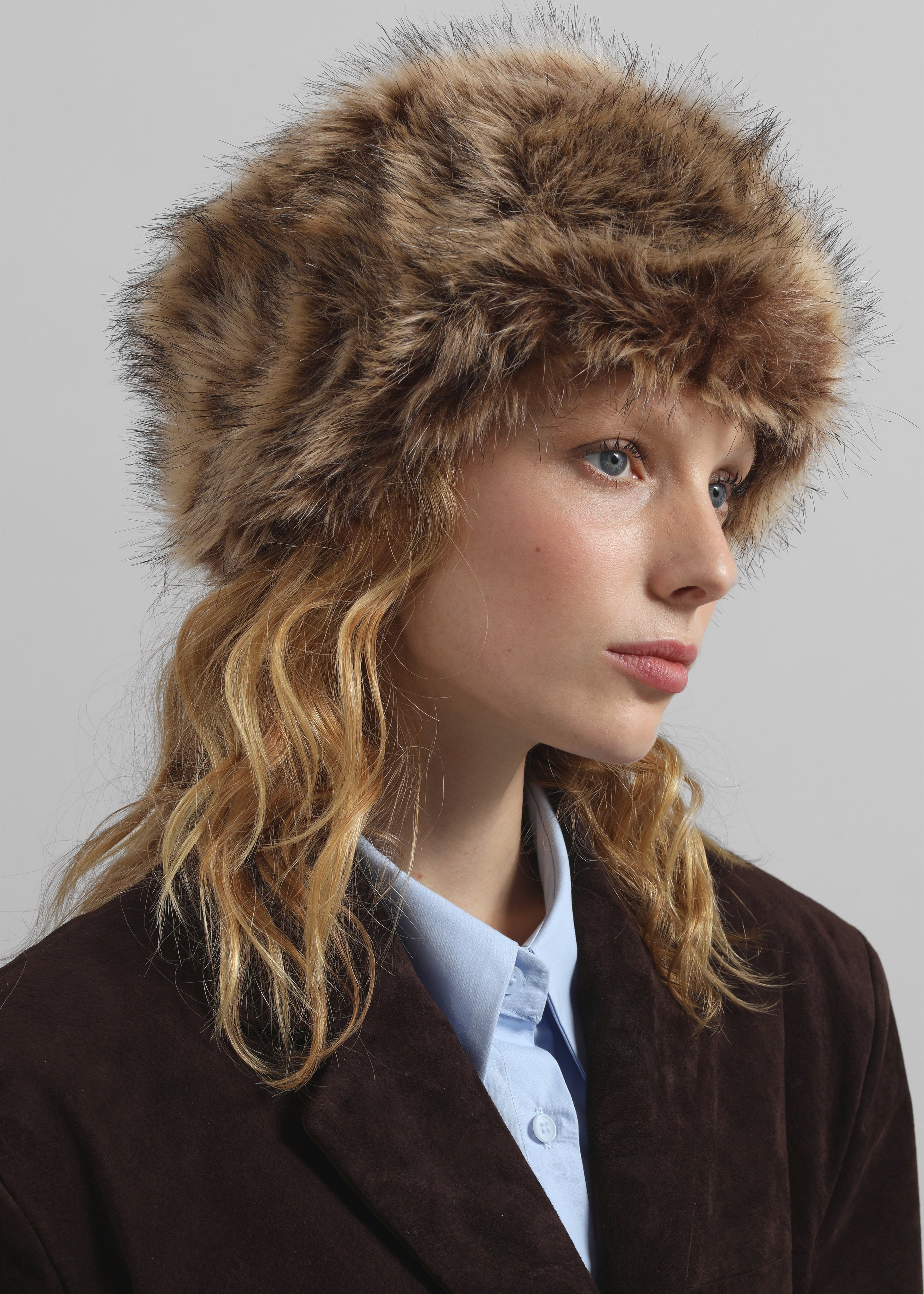 Stowe Faux Fur Hat - Brown - 4