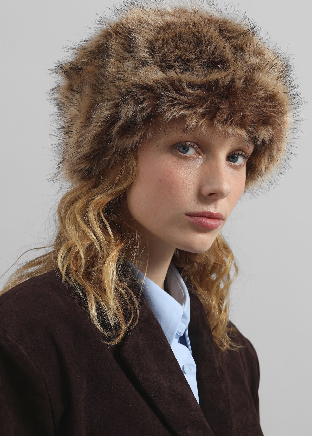 Stowe Faux Fur Hat - Brown - 3