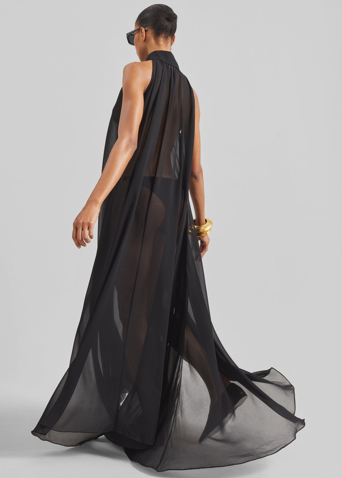 Sukie Sheer Halterneck Dress - Black - 6