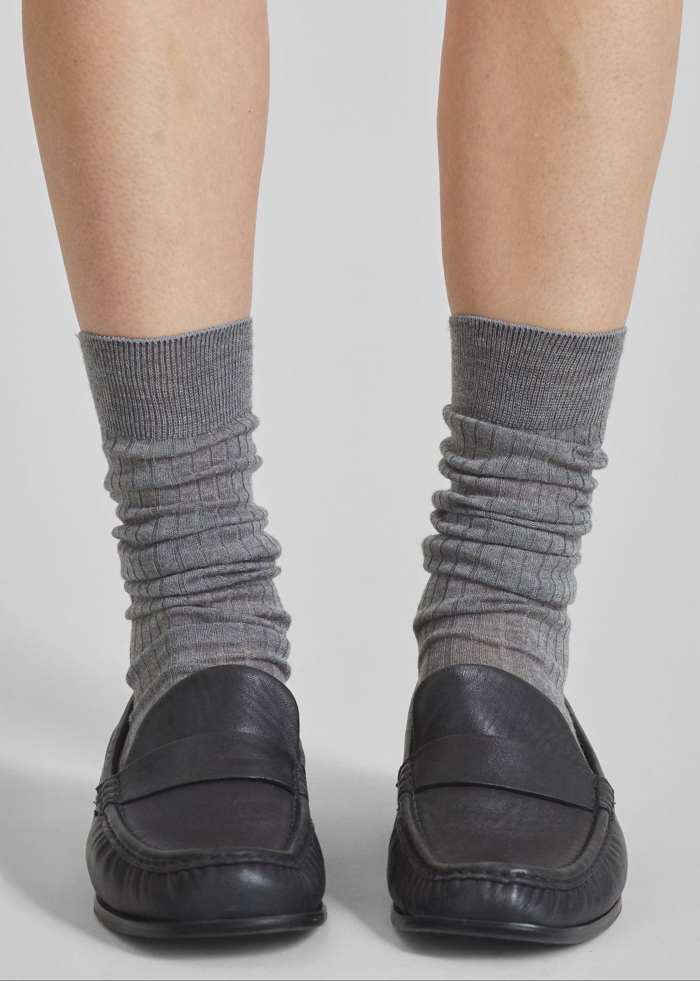 Sulza Thin Ribbed Socks - Grey