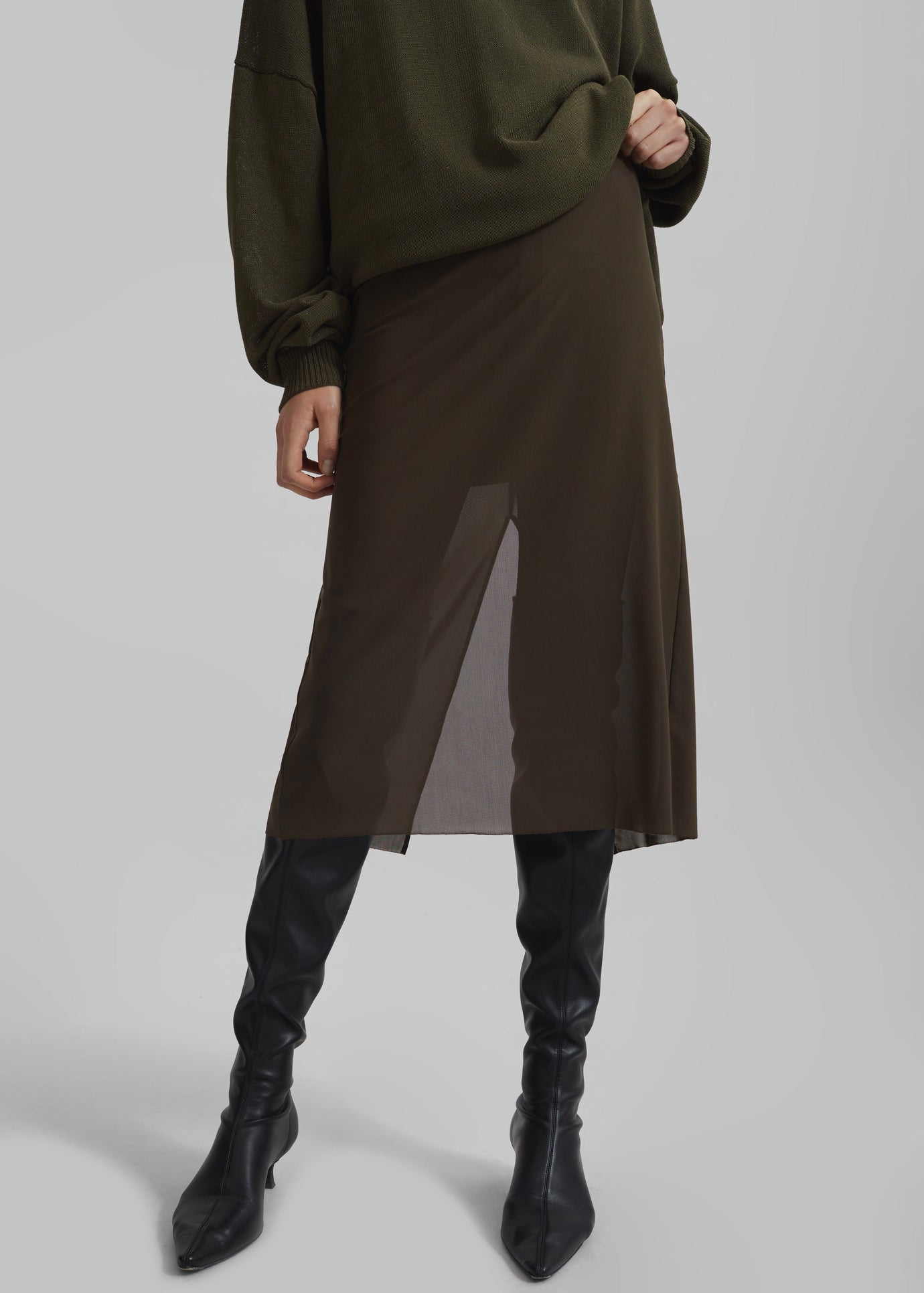 Suva Sheer Skirt - Khaki