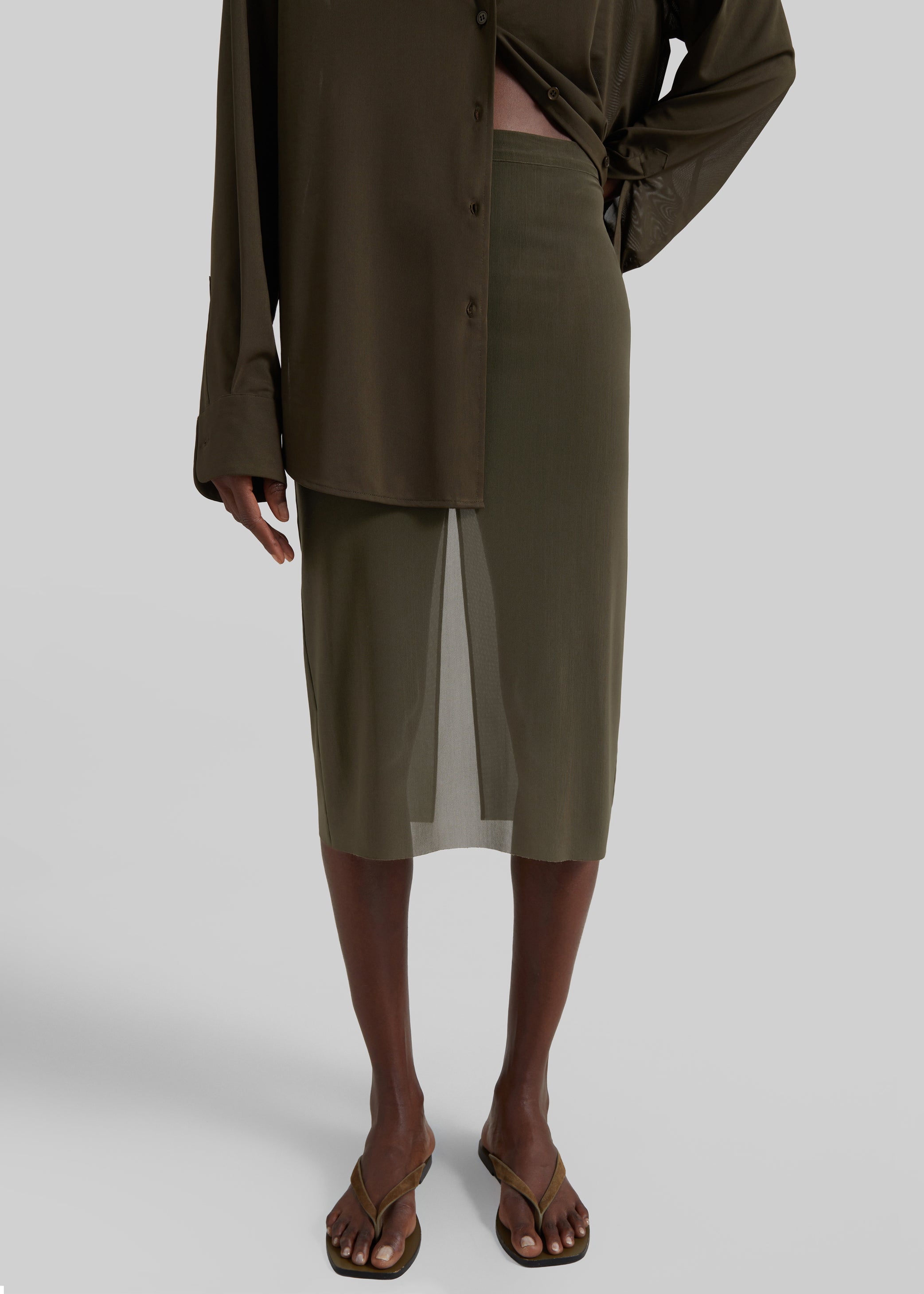 Shop the look image for Suva Sheer Skirt - Khaki