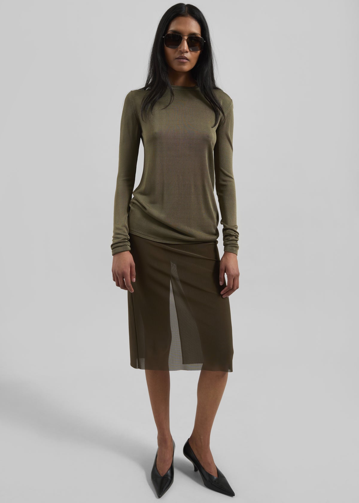Suva Sheer Skirt - Khaki - 4
