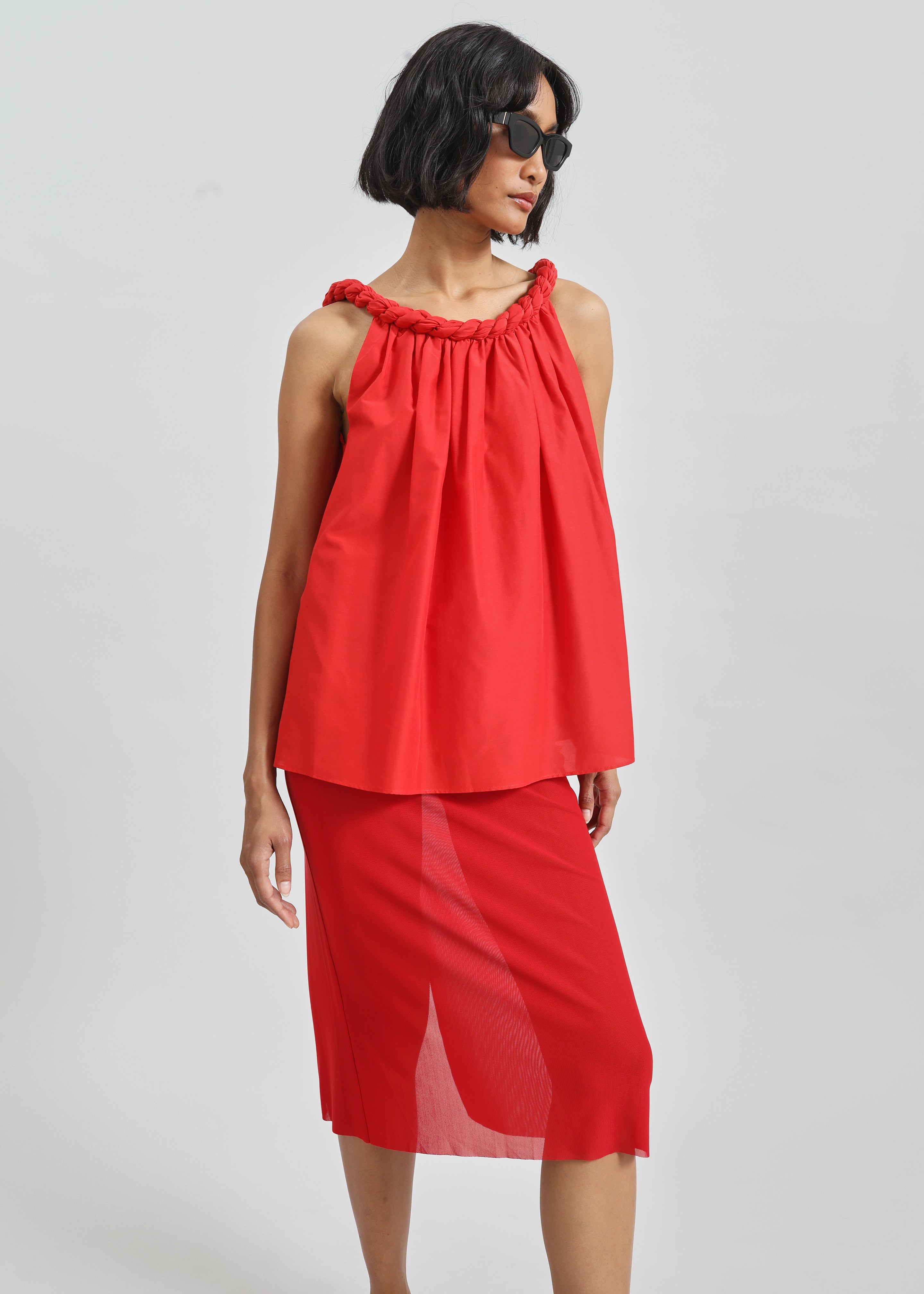 Suva Sheer Skirt - Red - 8