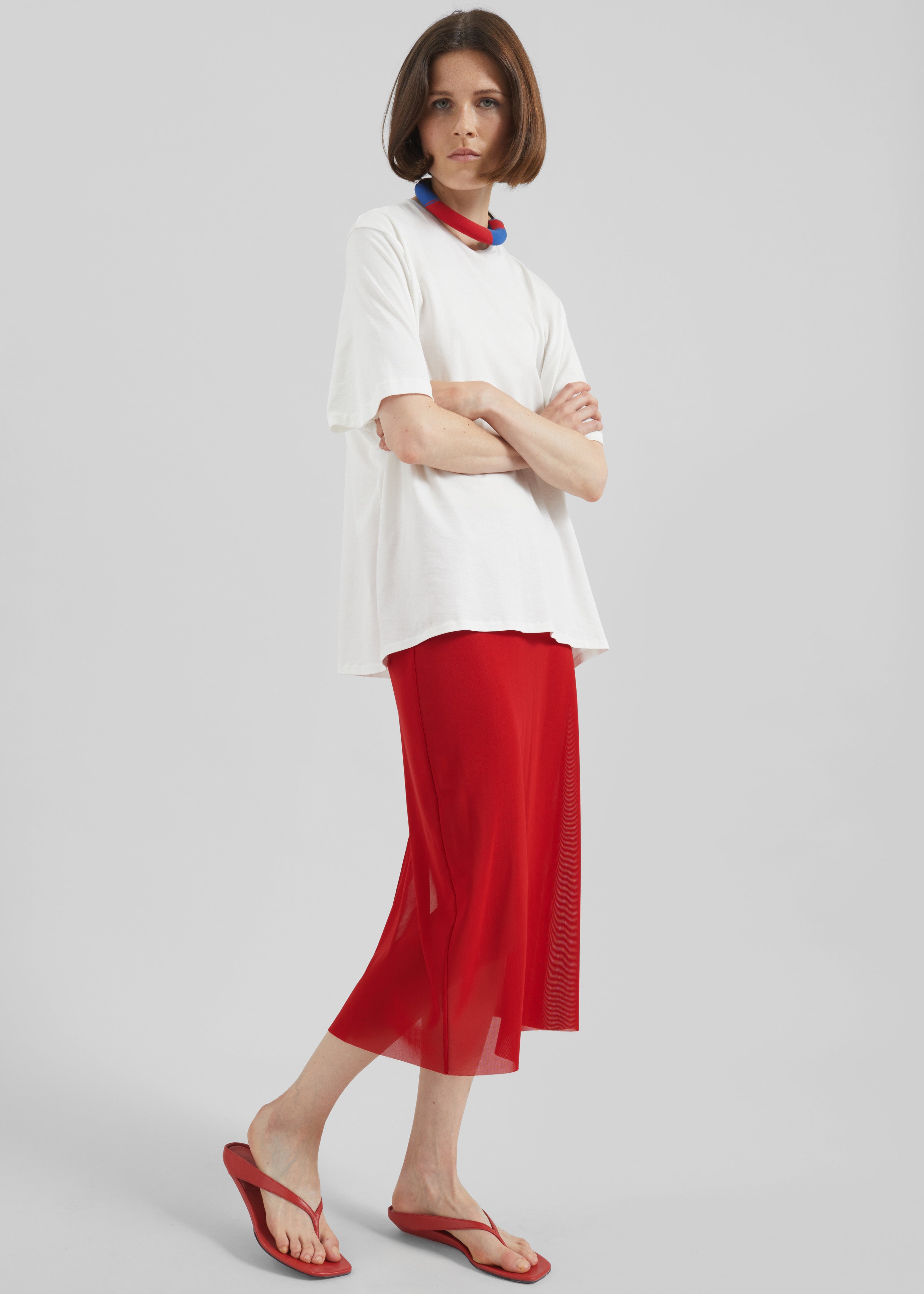 Suva Sheer Skirt - Red - 3