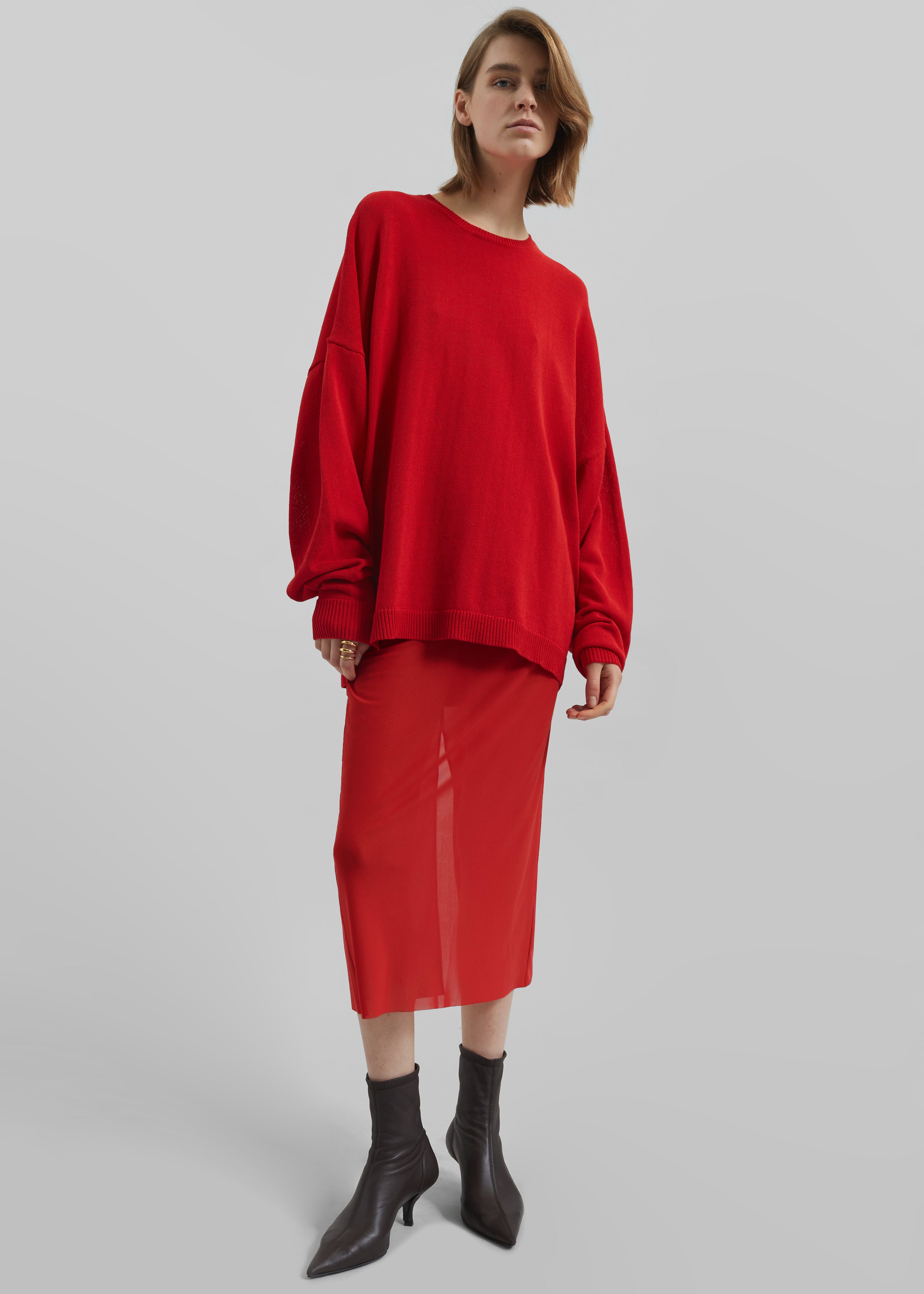 Suva Sheer Skirt - Red - 7
