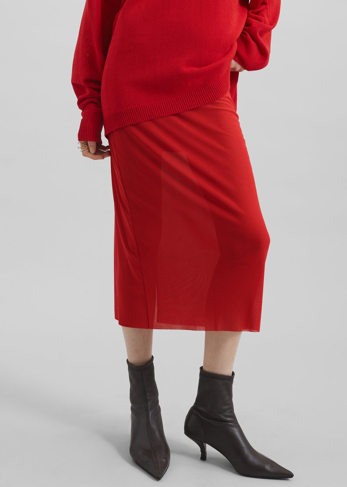 Suva Sheer Skirt - Red - 5