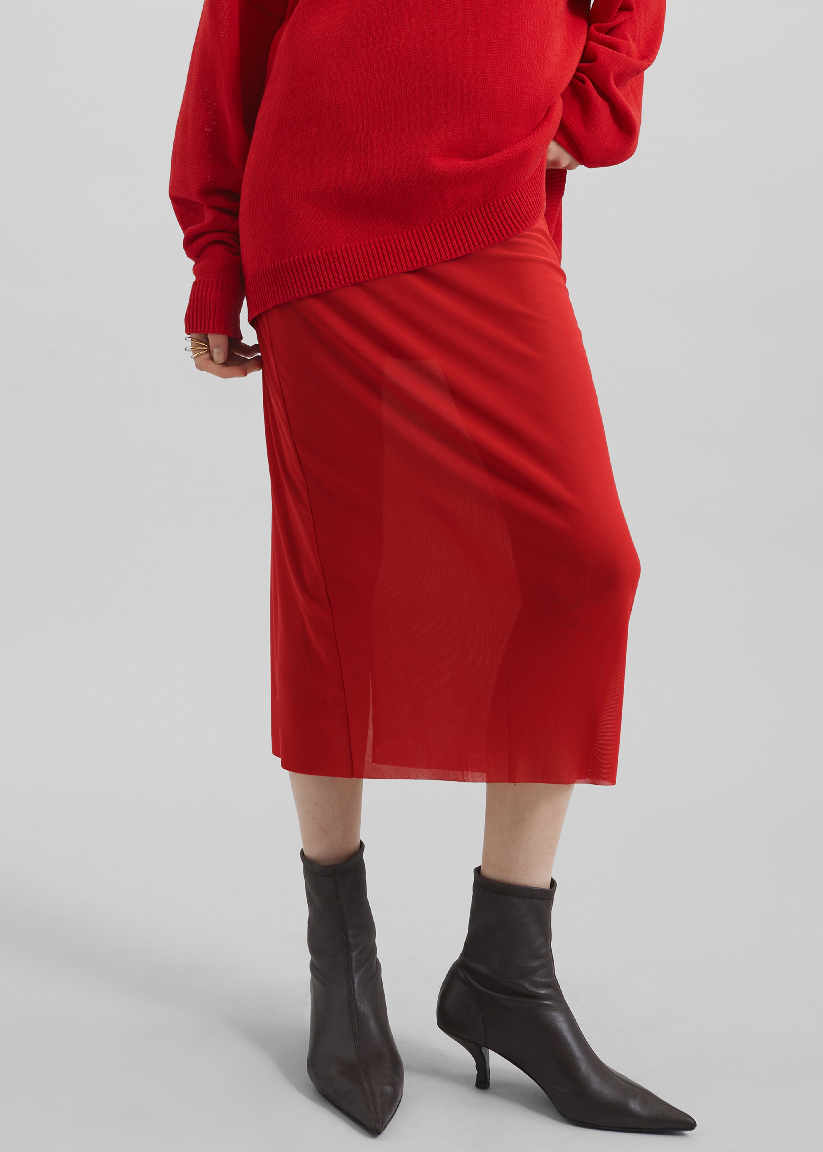 Suva Sheer Skirt - Red - 5