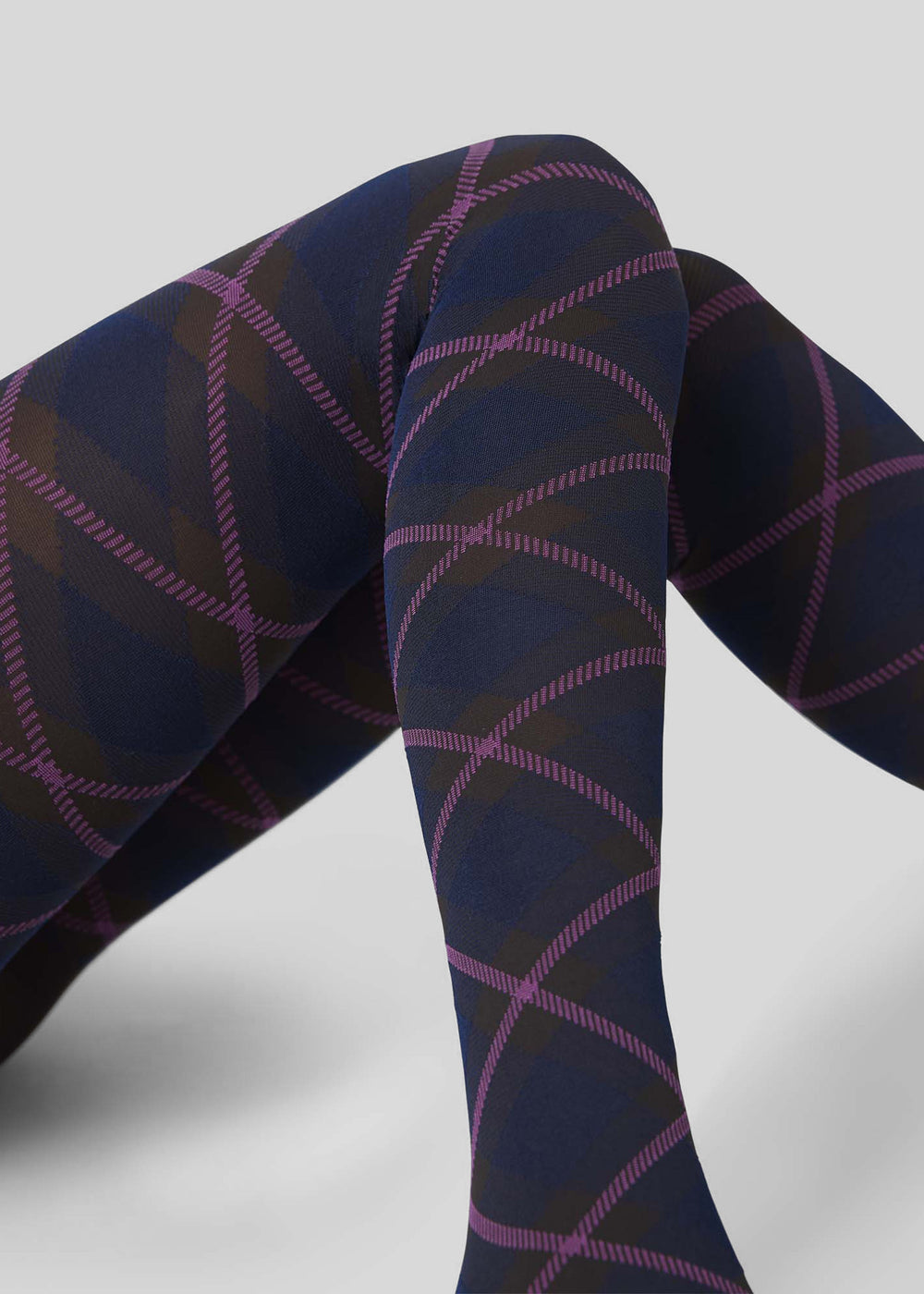 Swedish Stockings Franka Check Tights - Dark Brown