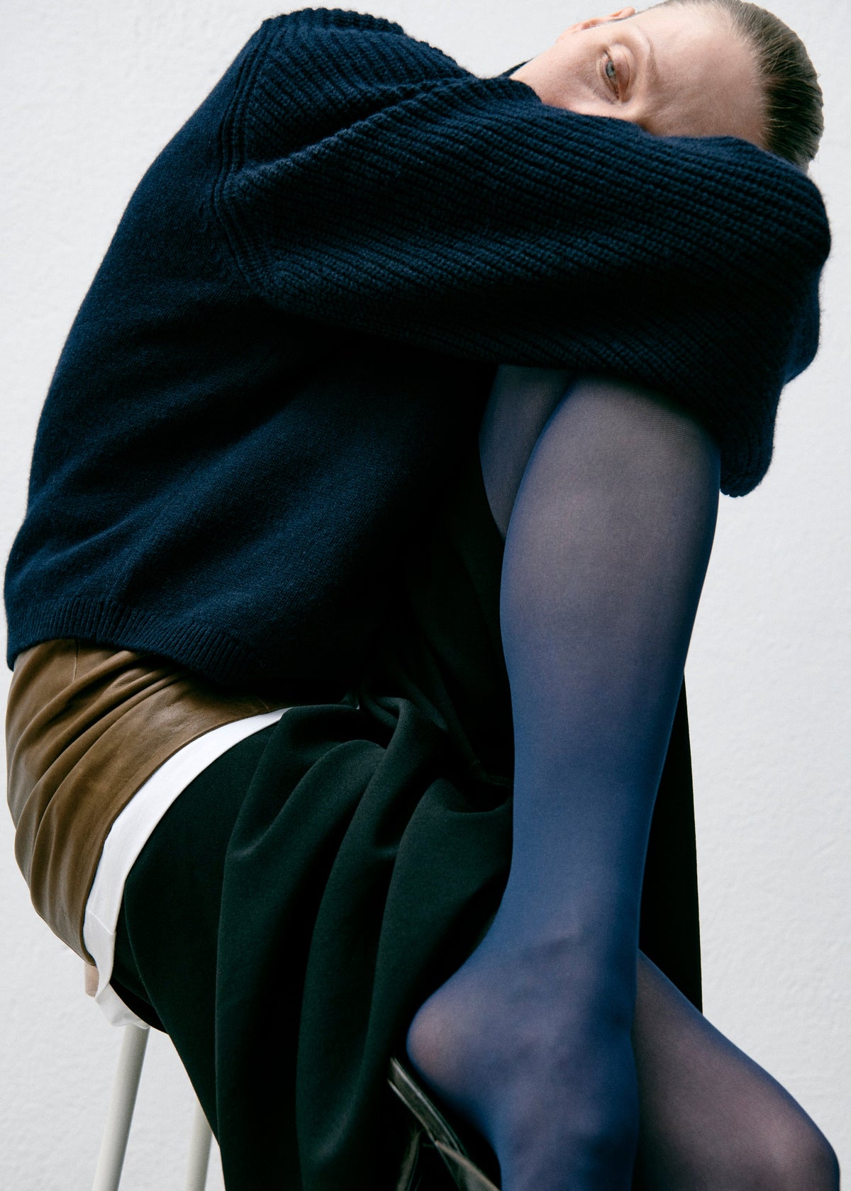 Swedish Stockings Sanna Glossy Tights - Dark Indigo
