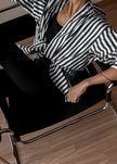 Sylvia Striped Oxford Shirt - Faded Black/White