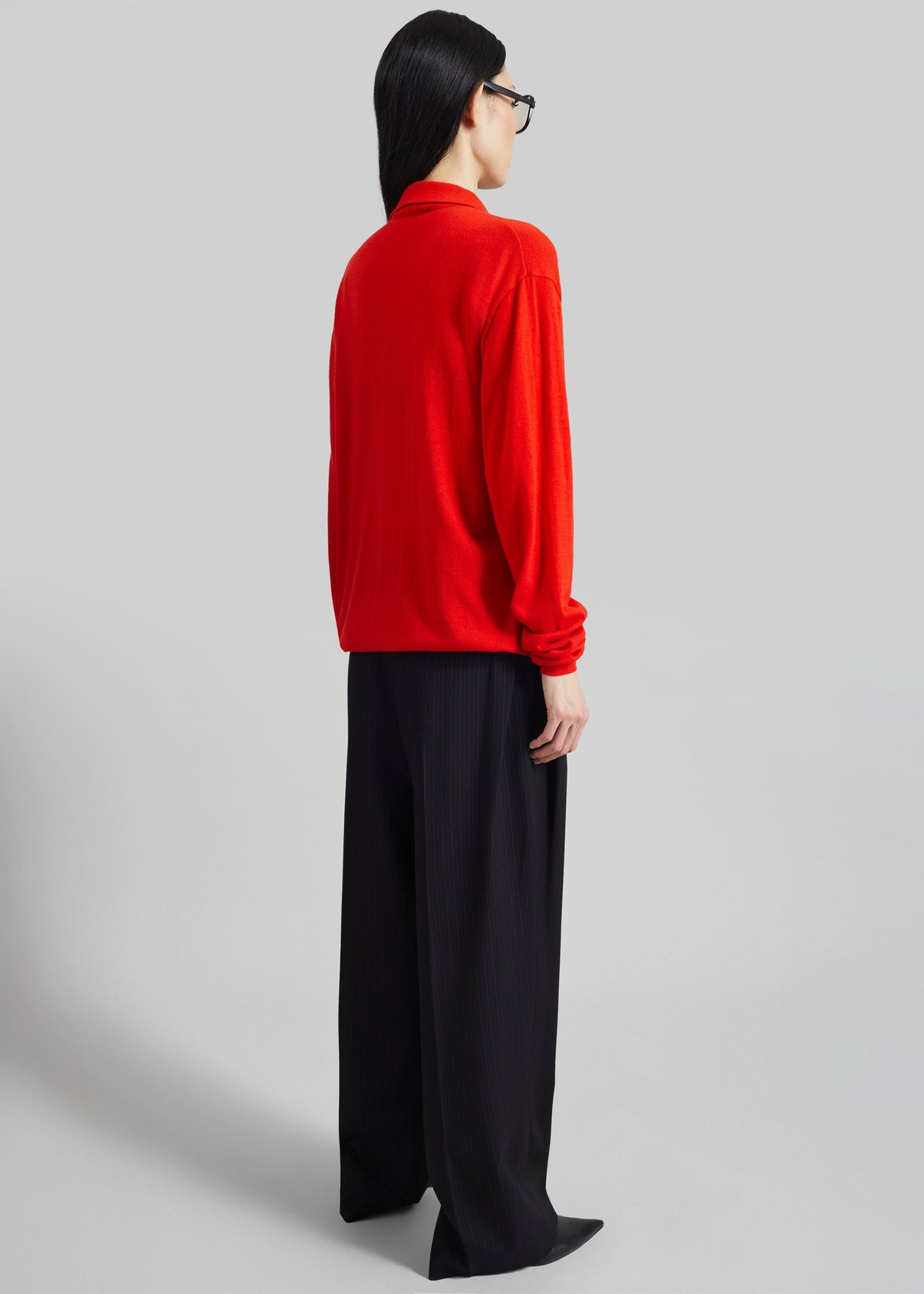 Tala Knit V-Neck Polo - Red - 11