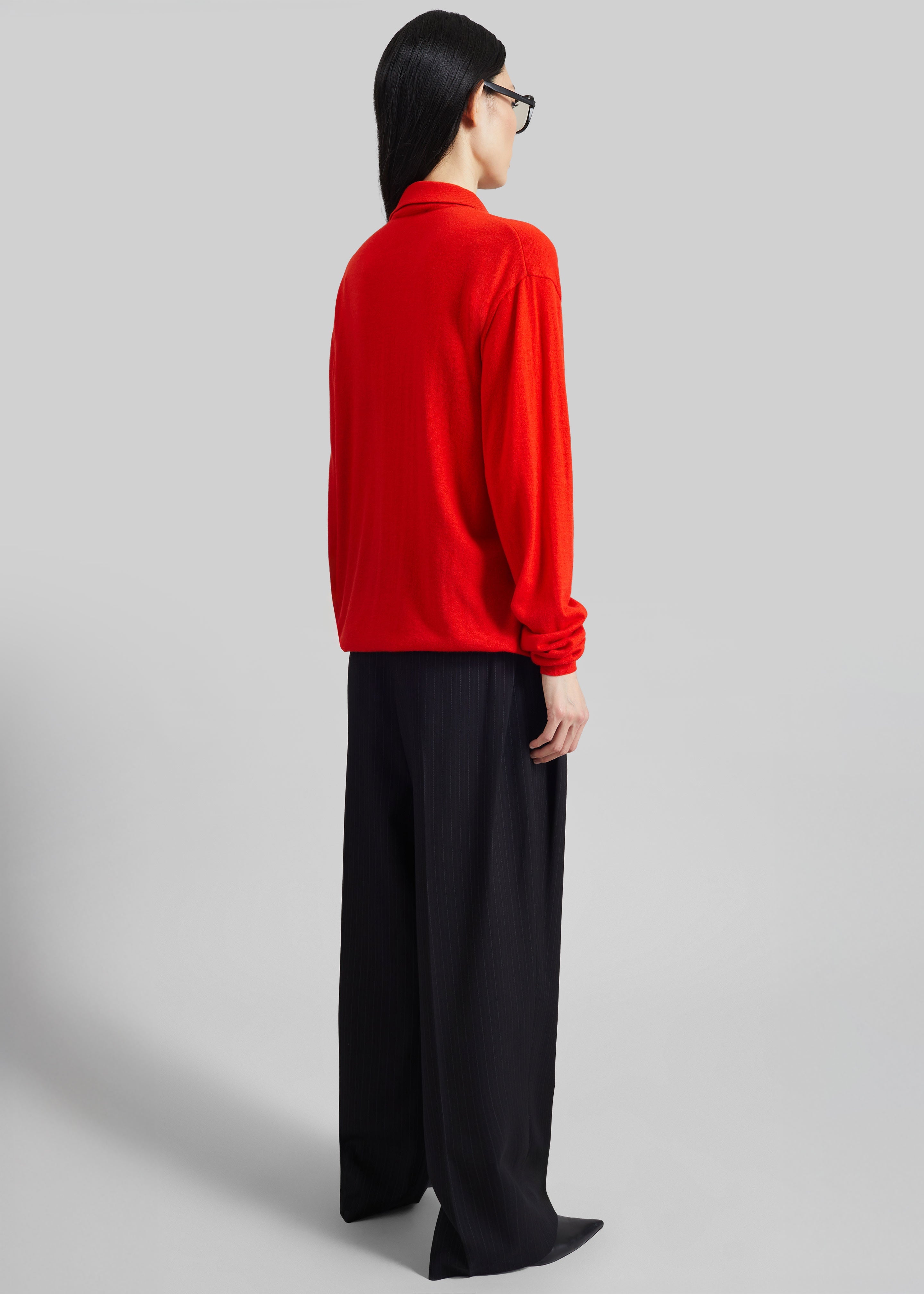 Tala Knit V-Neck Polo - Red - 11