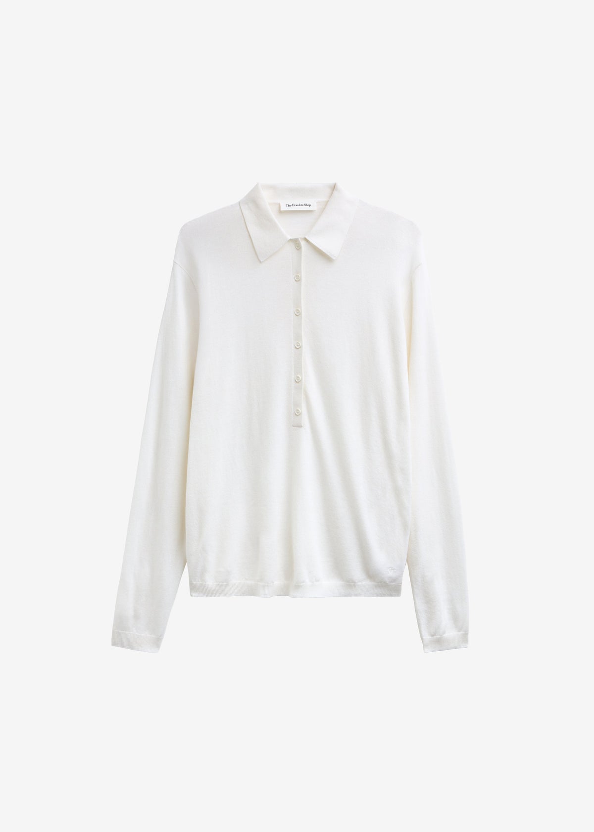 Tala Knit V-Neck Polo - White - 10