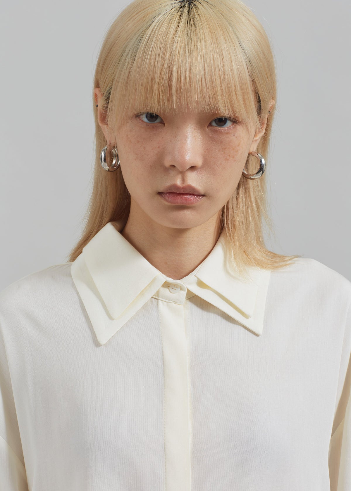 Tali Double Collar Shirt - Ivory - 3