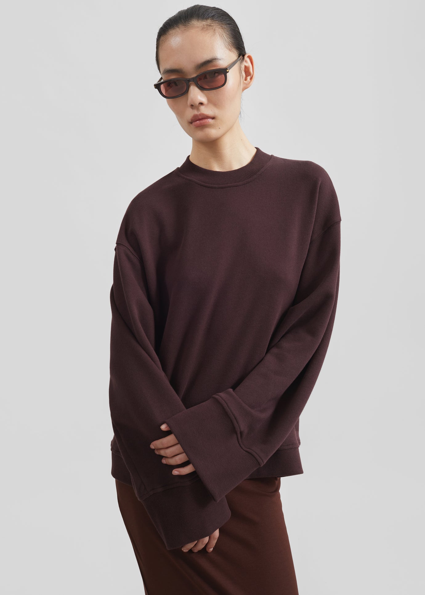 Talia Sweatshirt - Dark Plum - 1