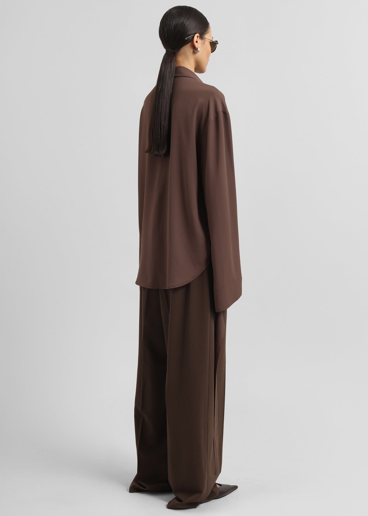 Tansy Pleated Trousers - Chocolate - 13