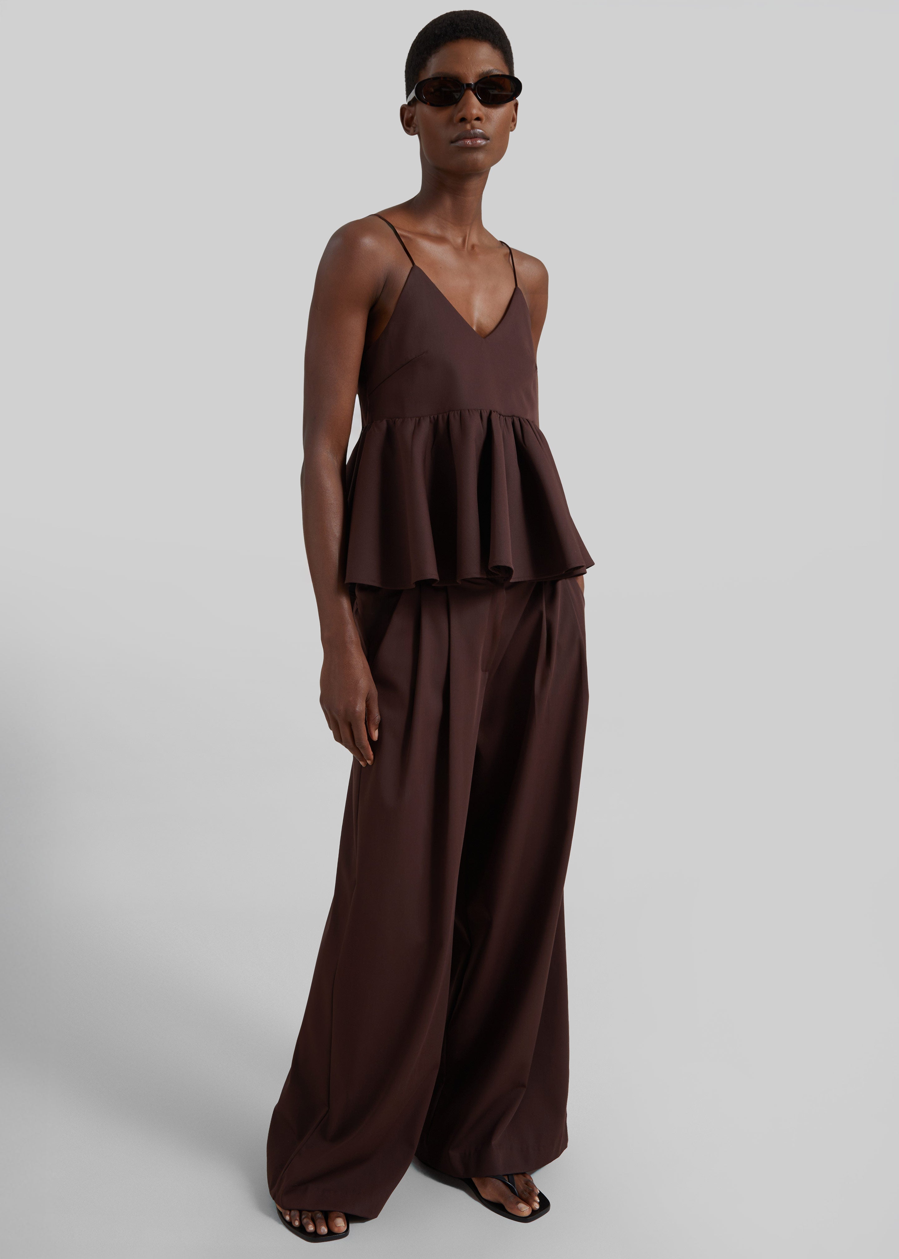 Taormina Peplum Top - Chocolate - 6