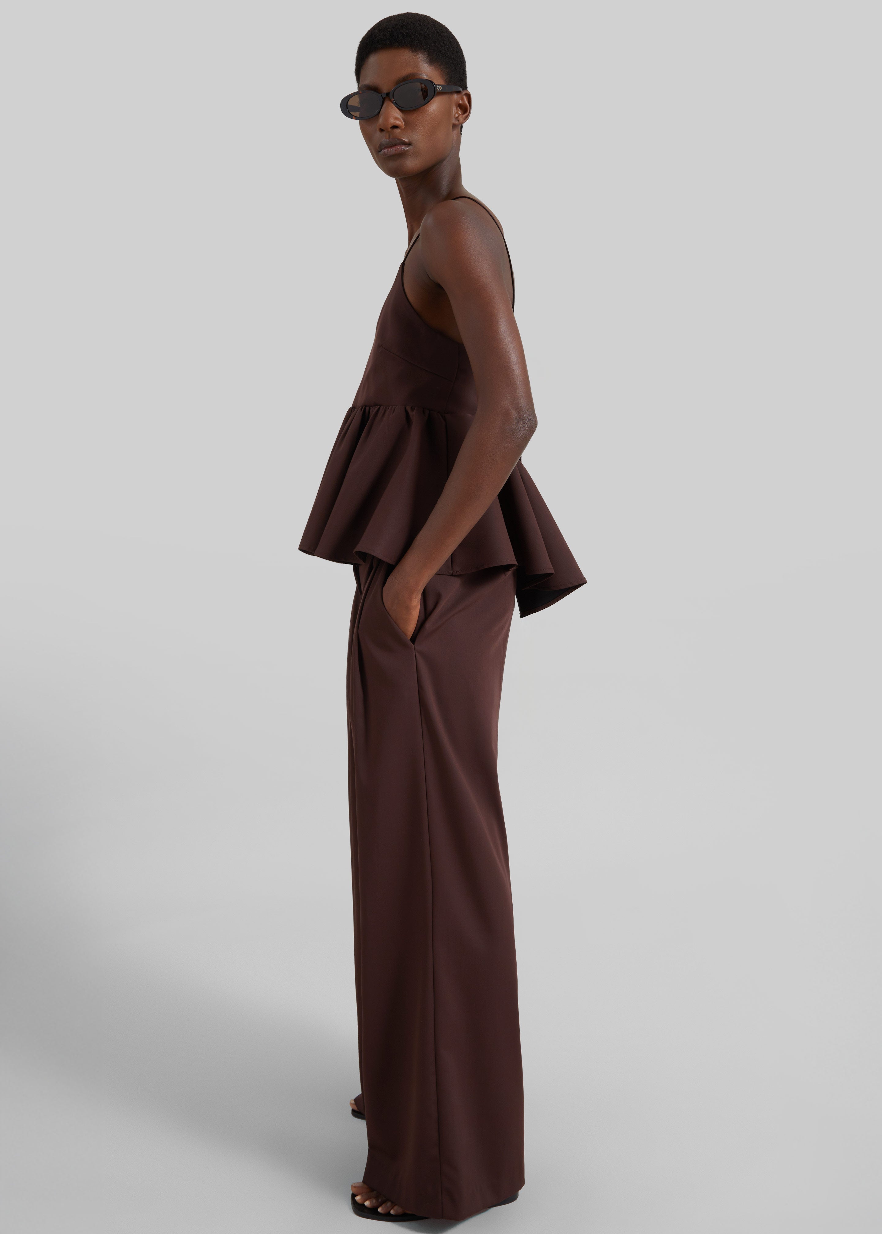 Taormina Peplum Top - Chocolate – The Frankie Shop Europe