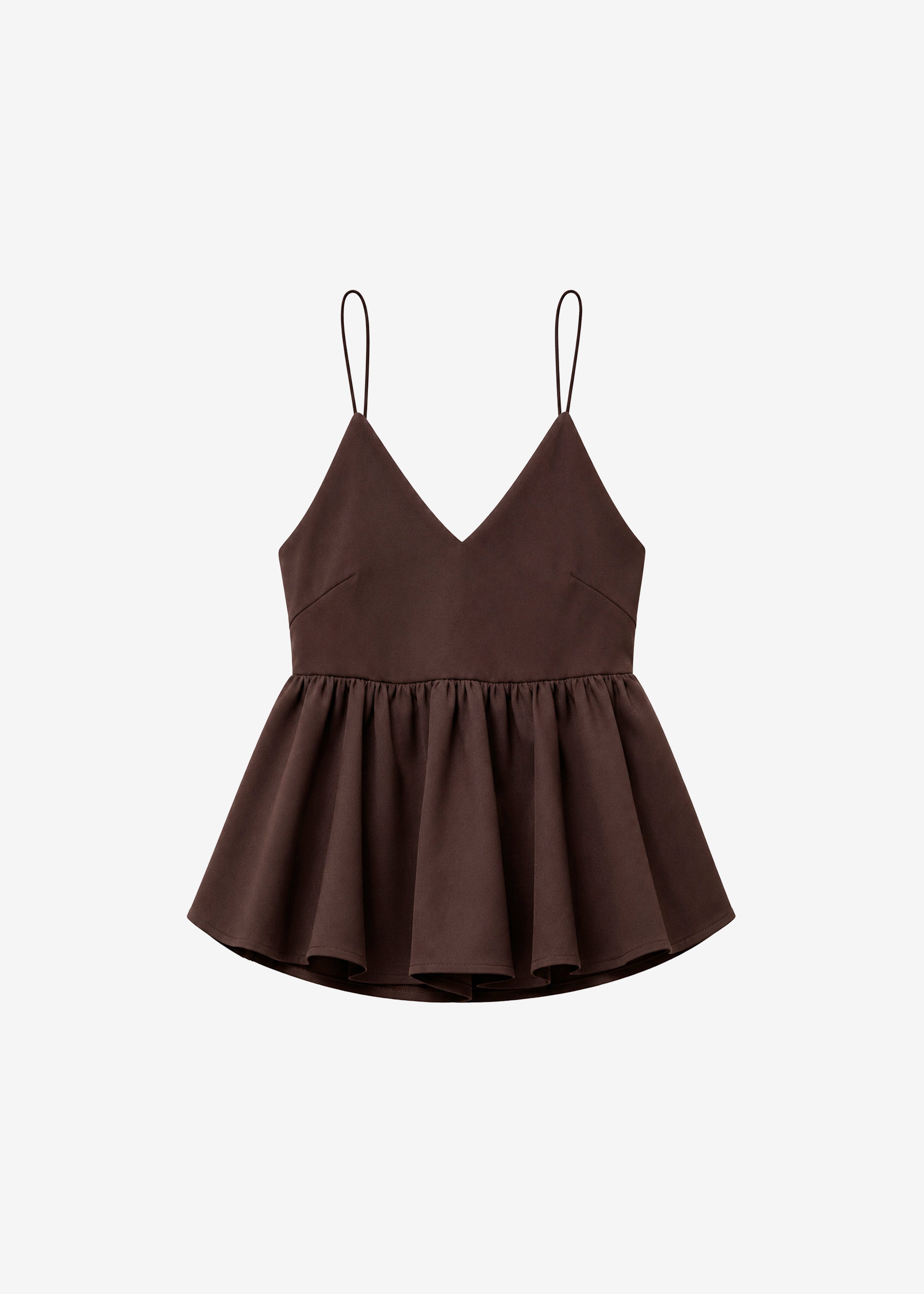 Taormina Peplum Top - Chocolate – The Frankie Shop Europe