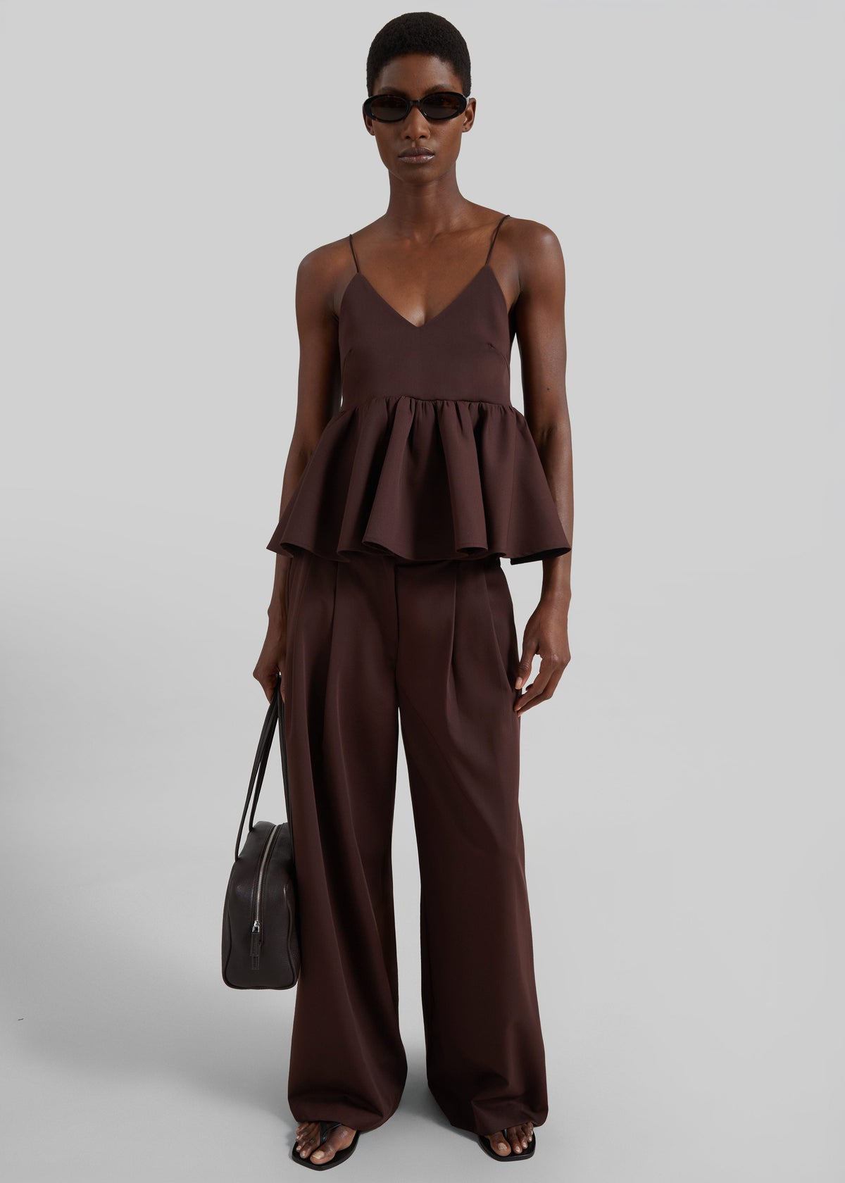Taormina Pleated Trousers - Chocolate - 5