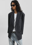 Tarbert Double-Breasted Blazer - Grey/White Pinstripe