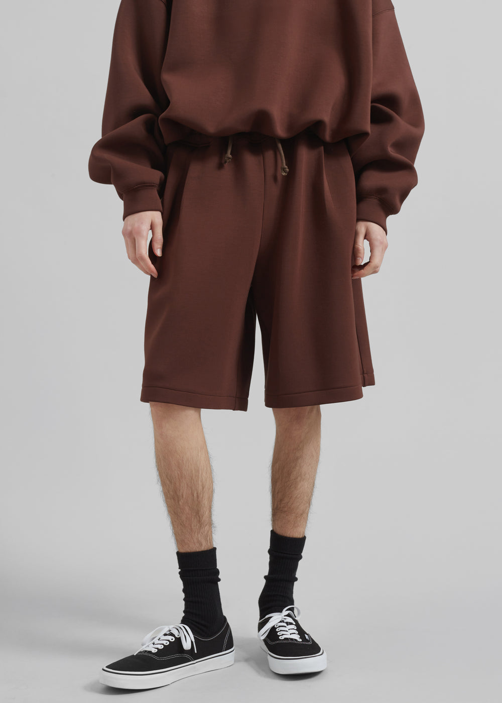 Tate Sweat Shorts - Brown - 1