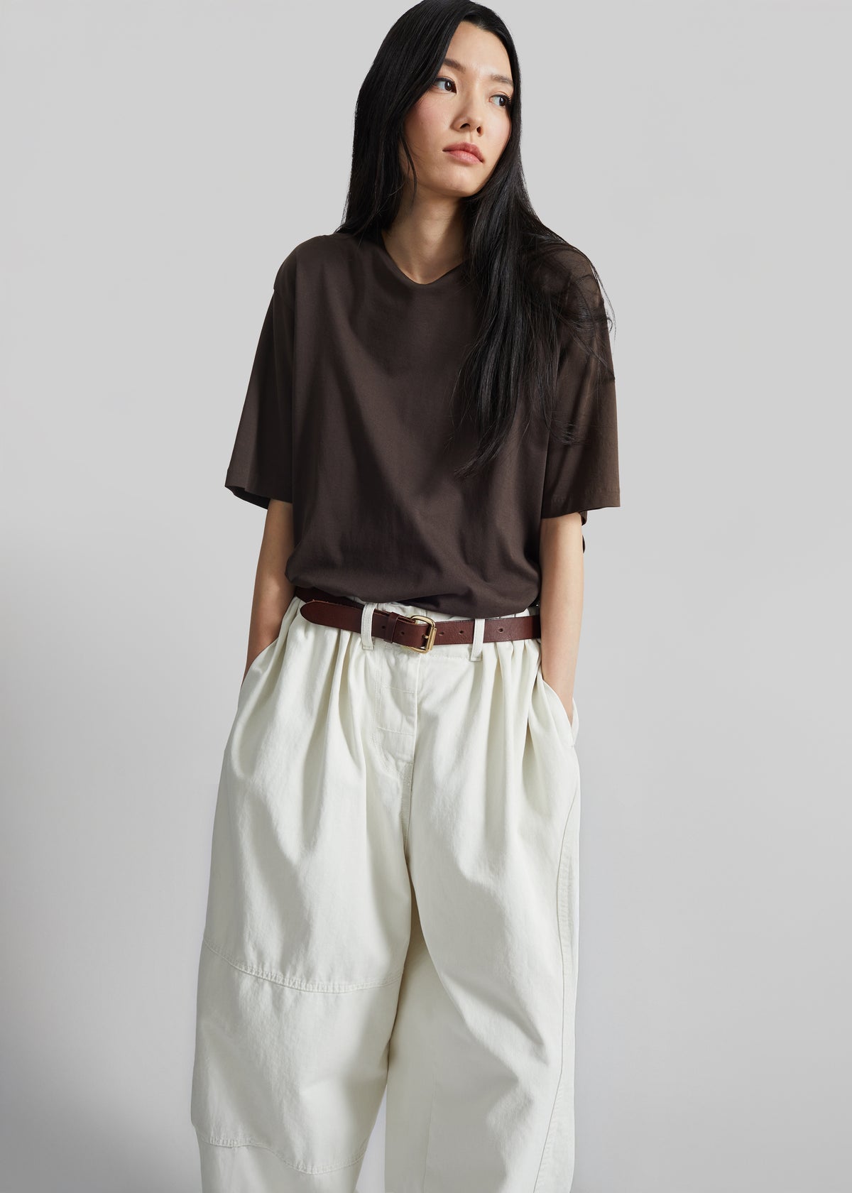Pantalon Teano coupe incurvée - Blanc cassé - 9