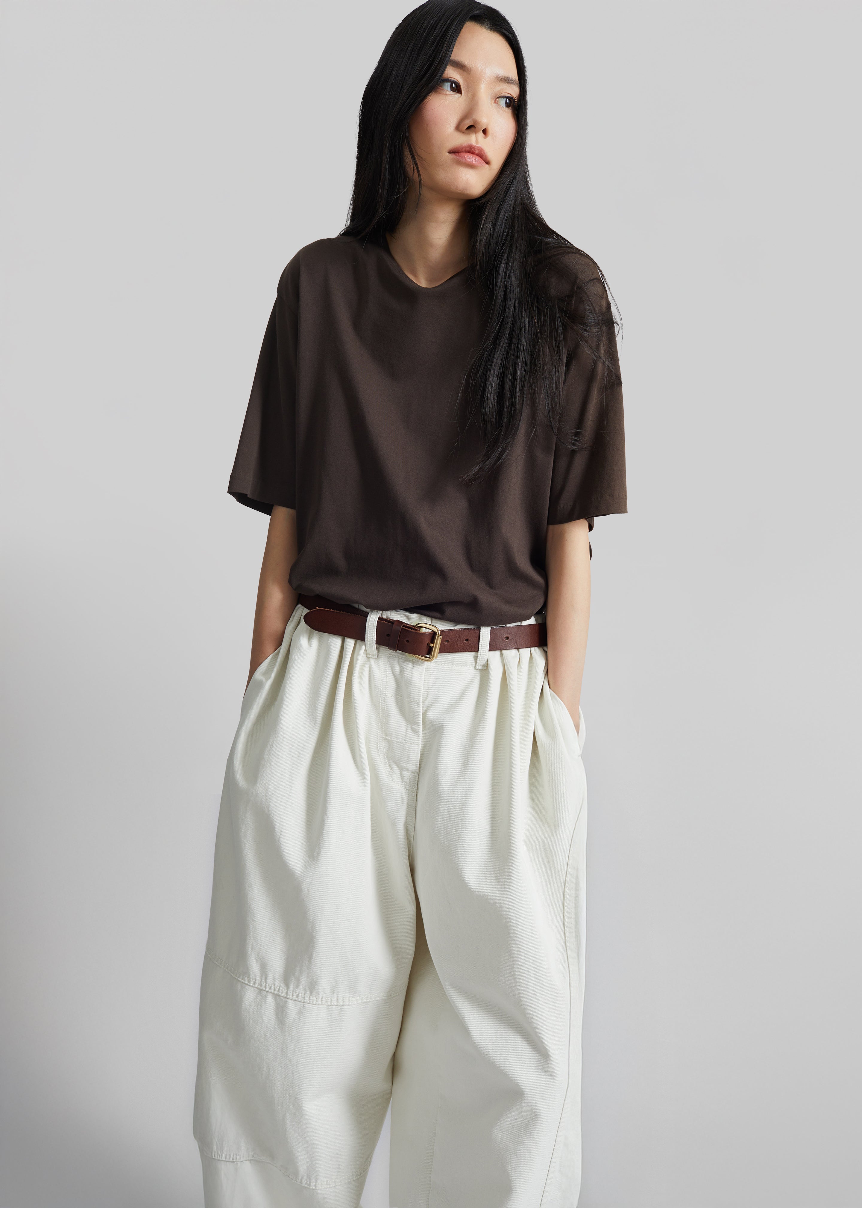 Pantalon Teano coupe incurvée - Blanc cassé - 9