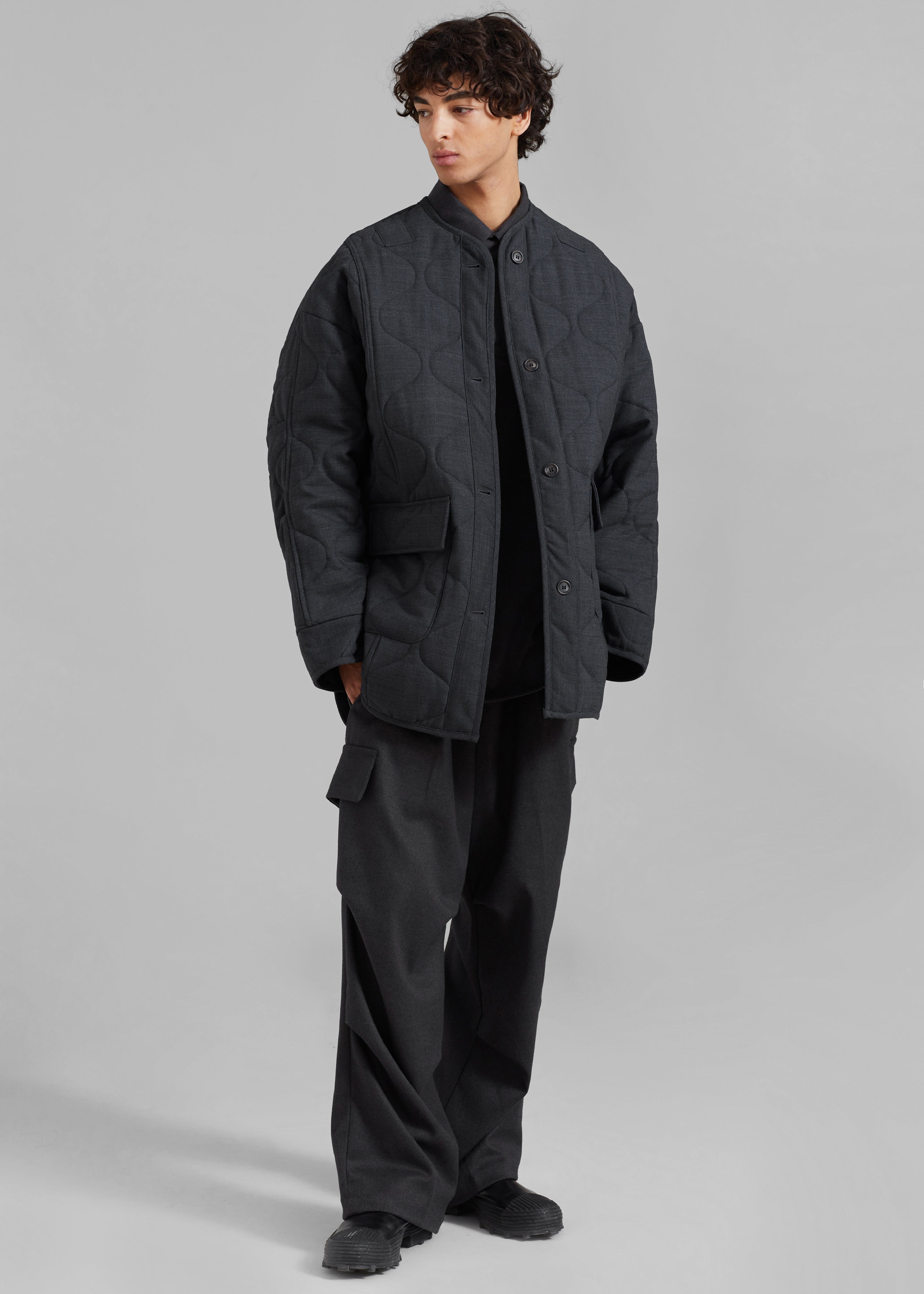 Ted Quilted Jacket - Charcoal - 7