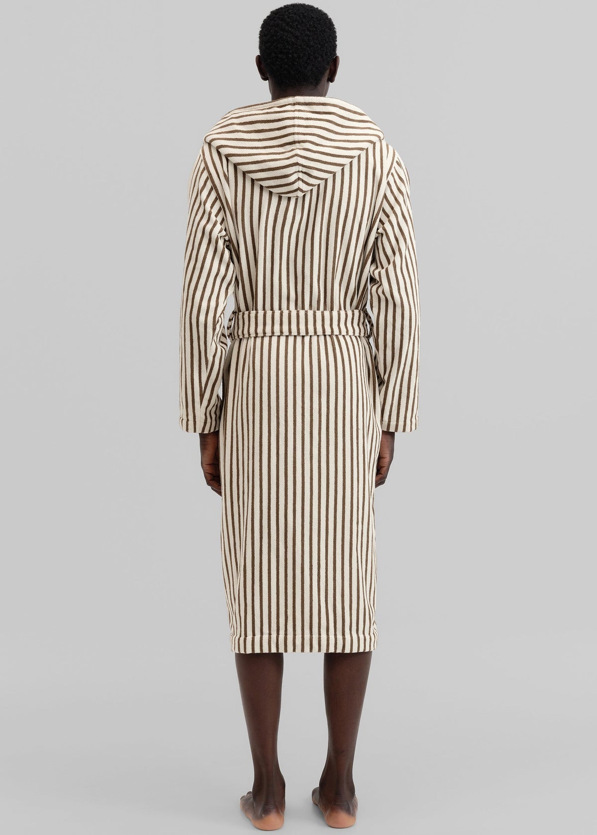 Tekla Hooded Bathrobe - Kodiak Stripes - 10